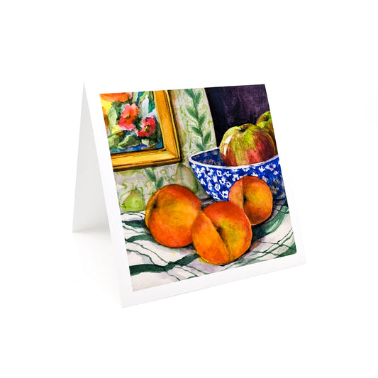 Peach and Apples Still Life - Greeting Card