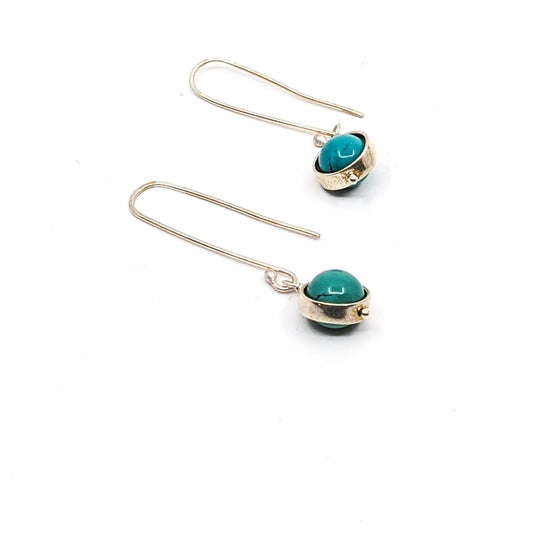 Natural Turquoise Glob Earrings- TN23ER127SS