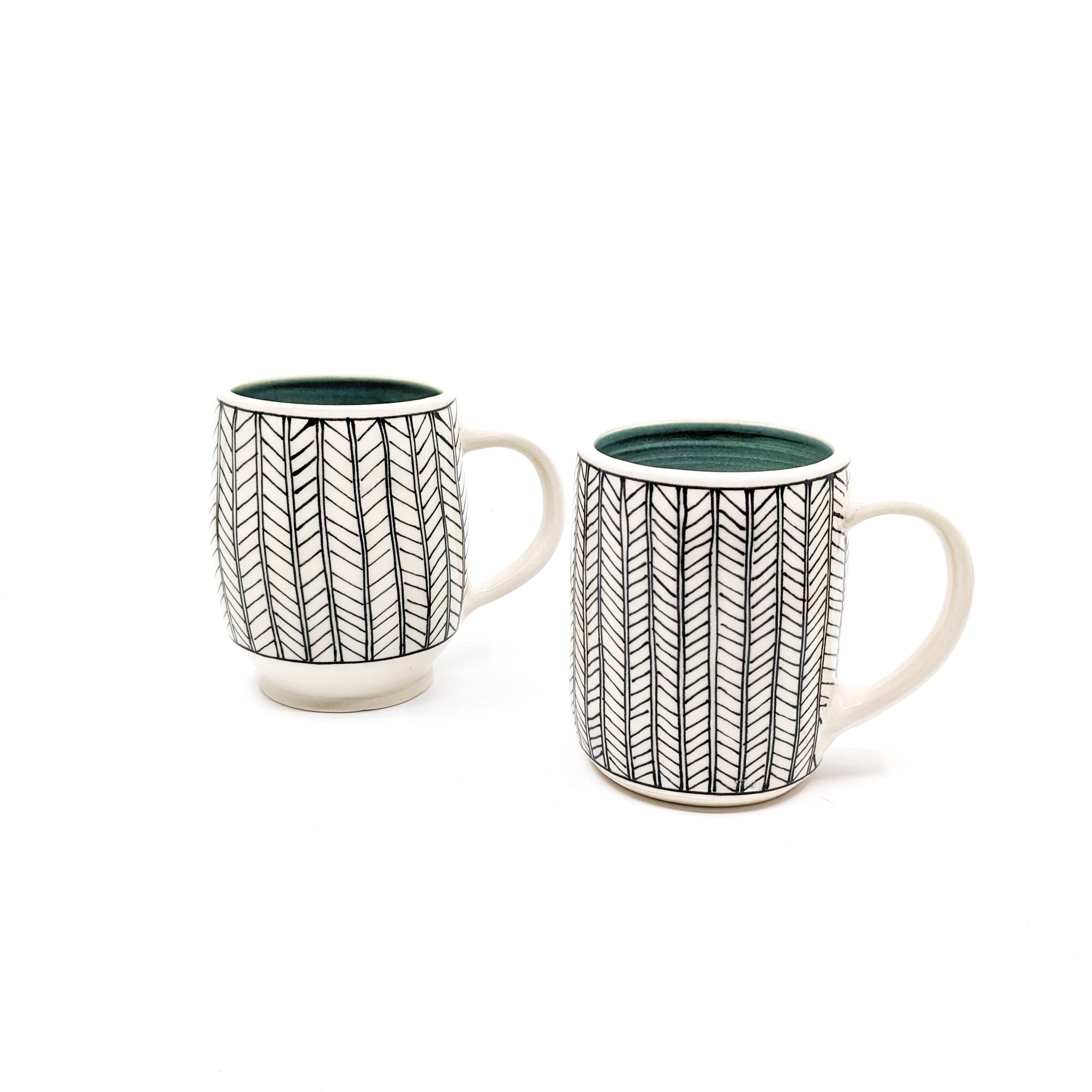 Herringbone, Lined Mugs