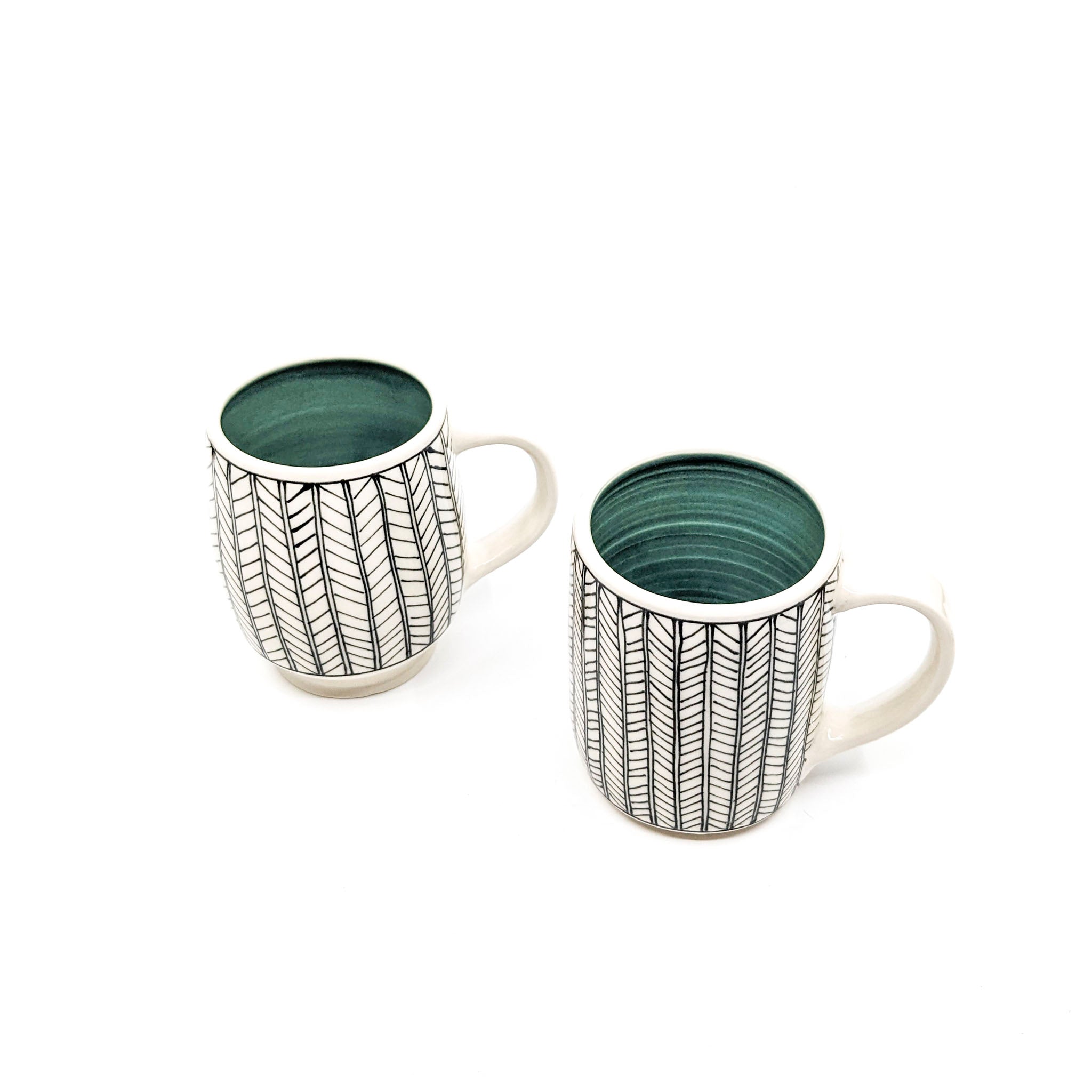 Herringbone, Lined Mugs