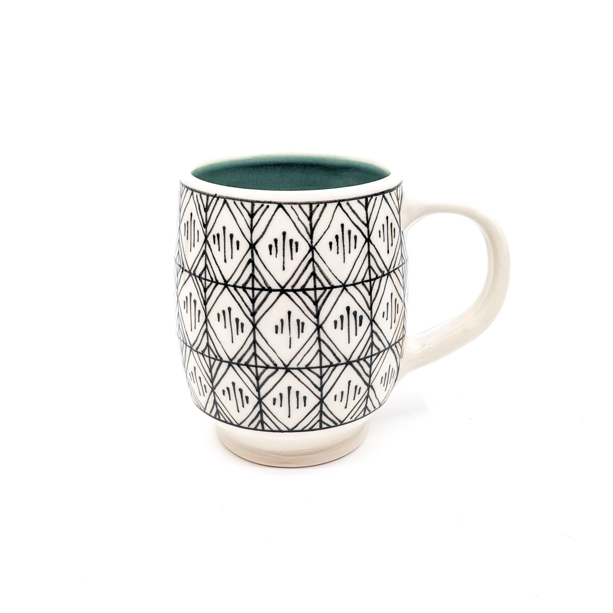 Diamond Grid, Lined Mugs