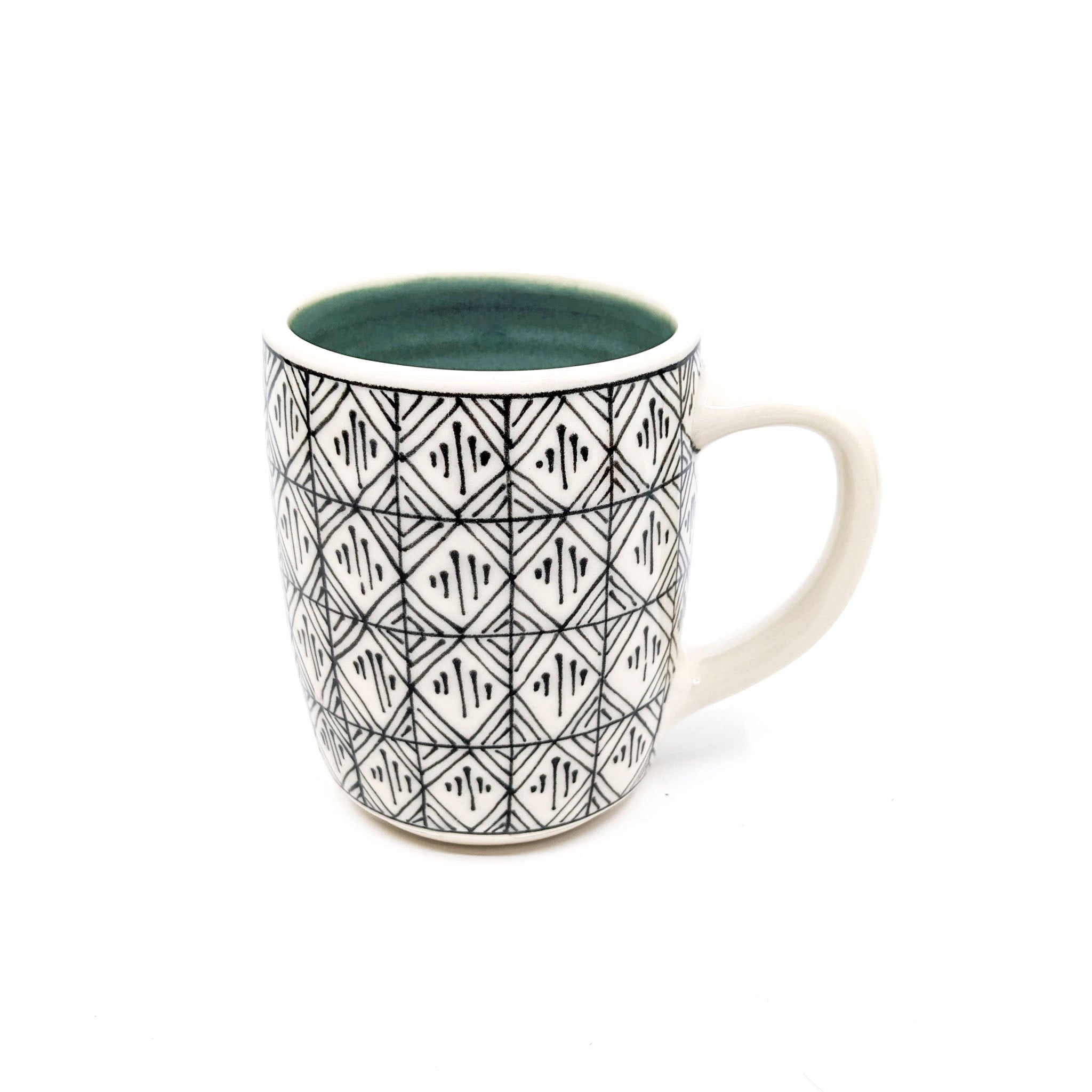 Diamond Grid, Lined Mugs