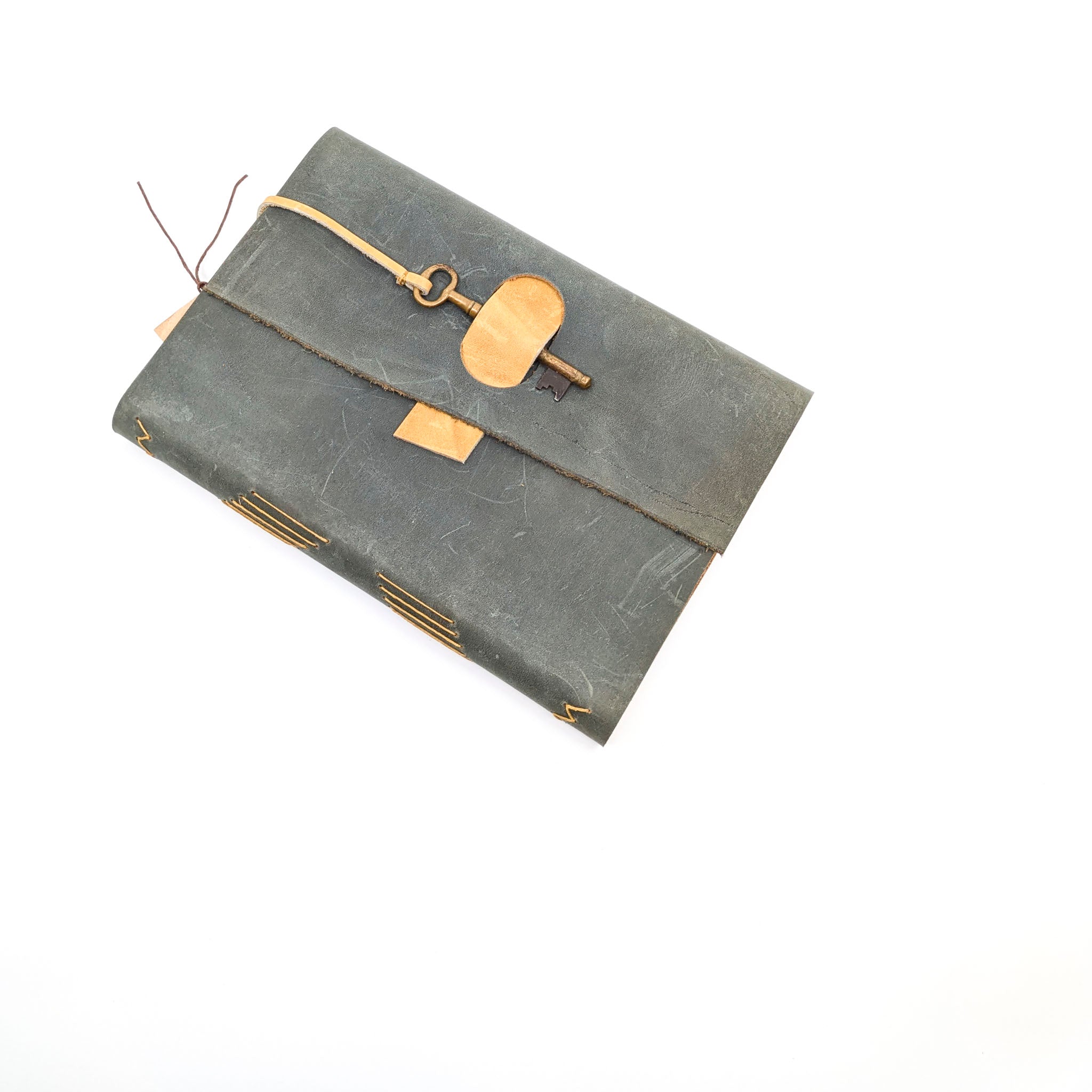 Med.  Leather Journal with Key or Snap