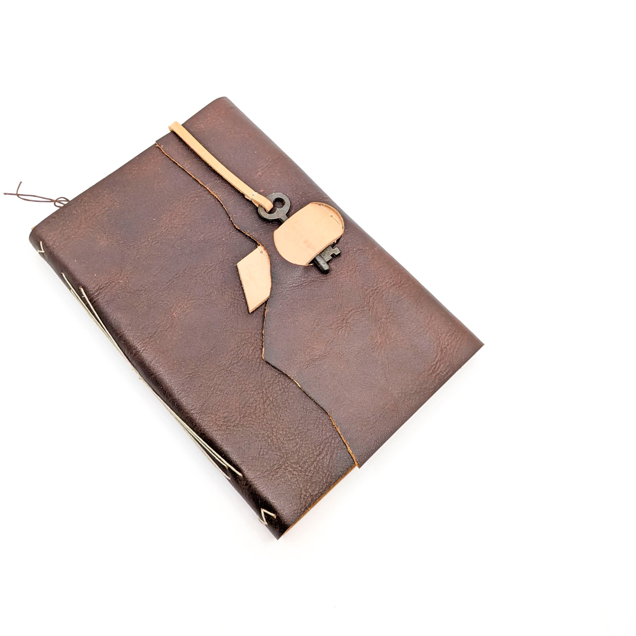 Med.  Leather Journal with Key or Snap