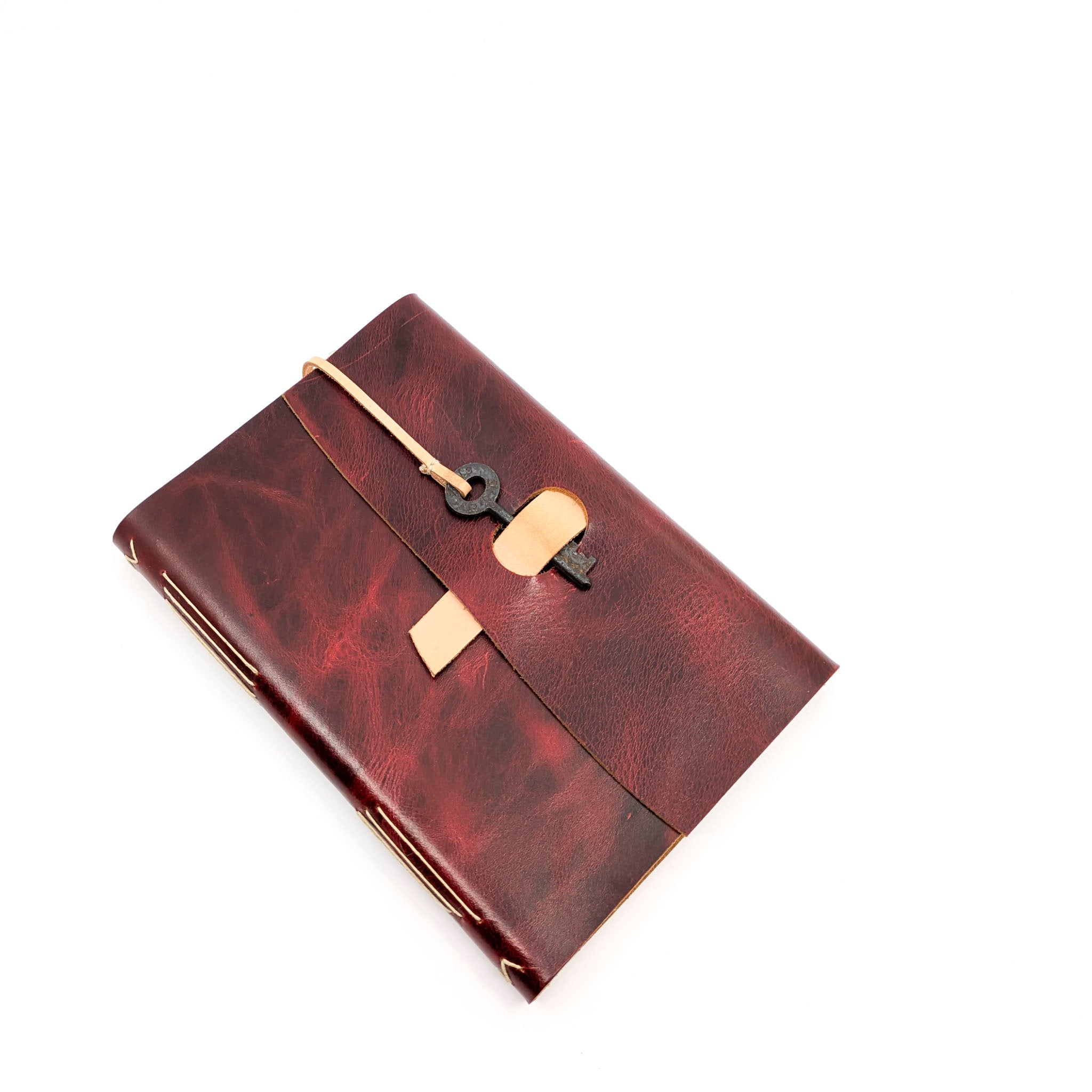 Med.  Leather Journal with Key or Snap