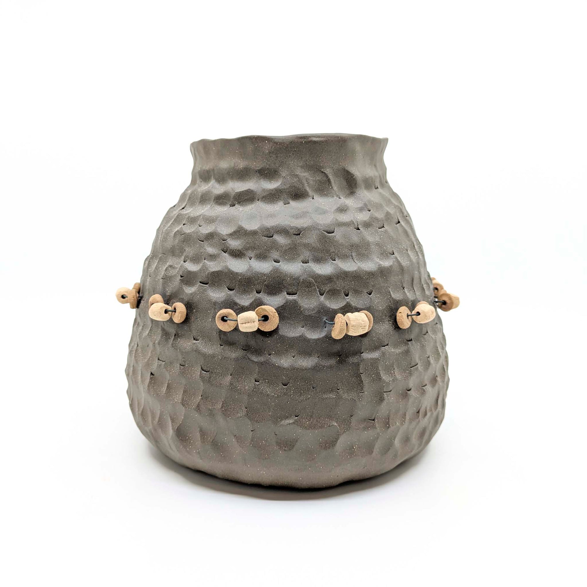 Tan Bead Vase