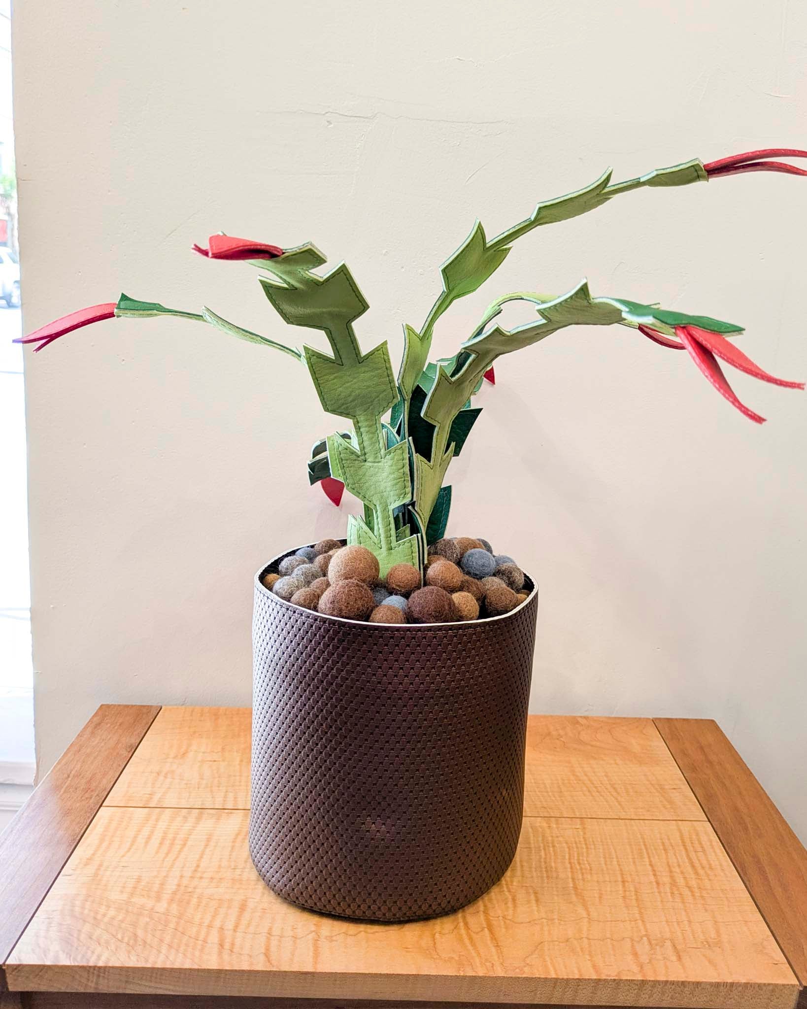 Large Fake Plant- Christmas Cactus with Red Flowers (2 Styles)