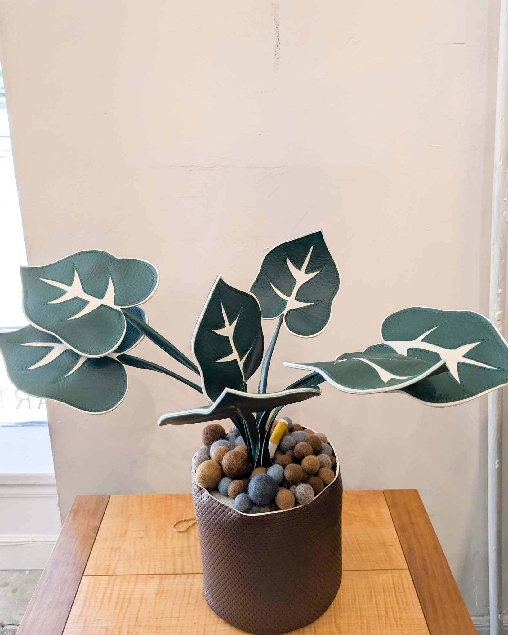 Large Fake Plant- Alocasia (Bronze Pot)