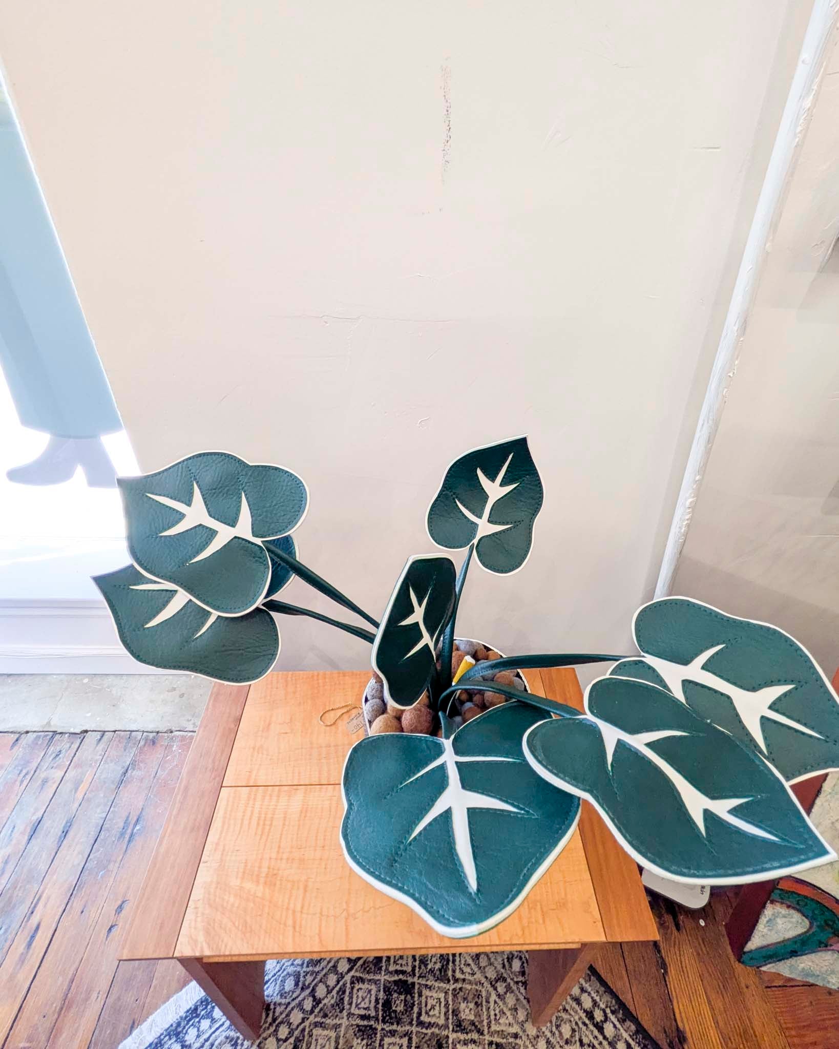 Large Fake Plant- Alocasia (Bronze Pot)