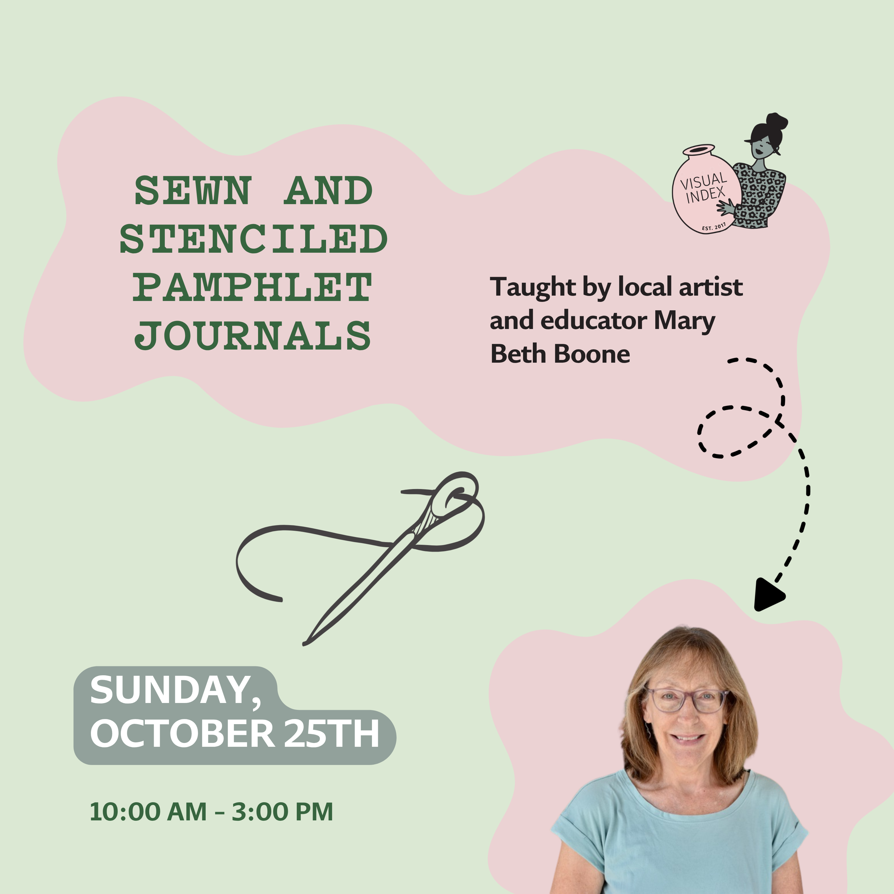Oct. 25th- Sewn and Stenciled Pamphlet Journals! -  5 Hour Workshop