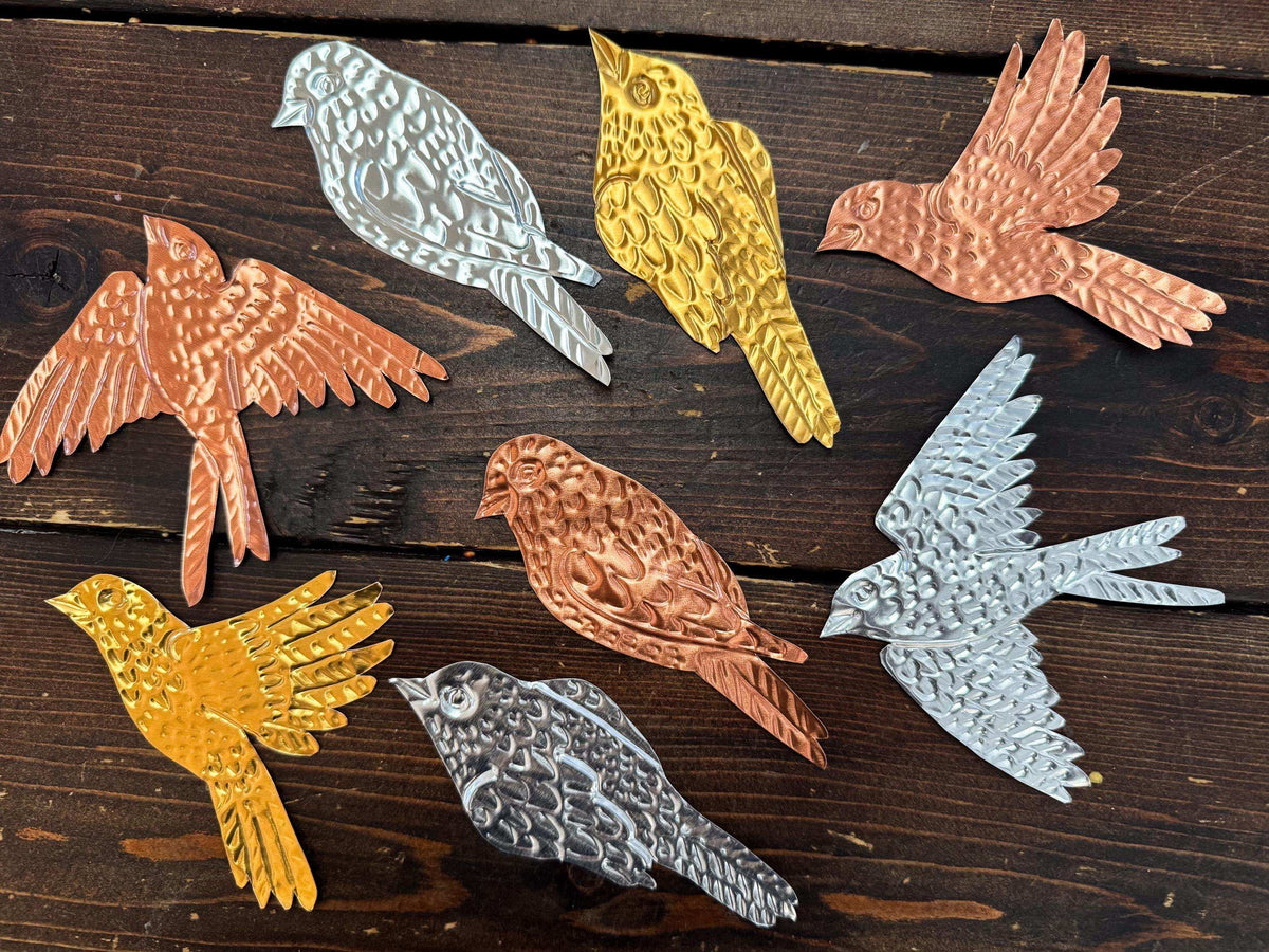Birds Metal Foil Garland Embossing Kit - DIY embossed metal craft kit - makes tin garland, ornaments, and decorations