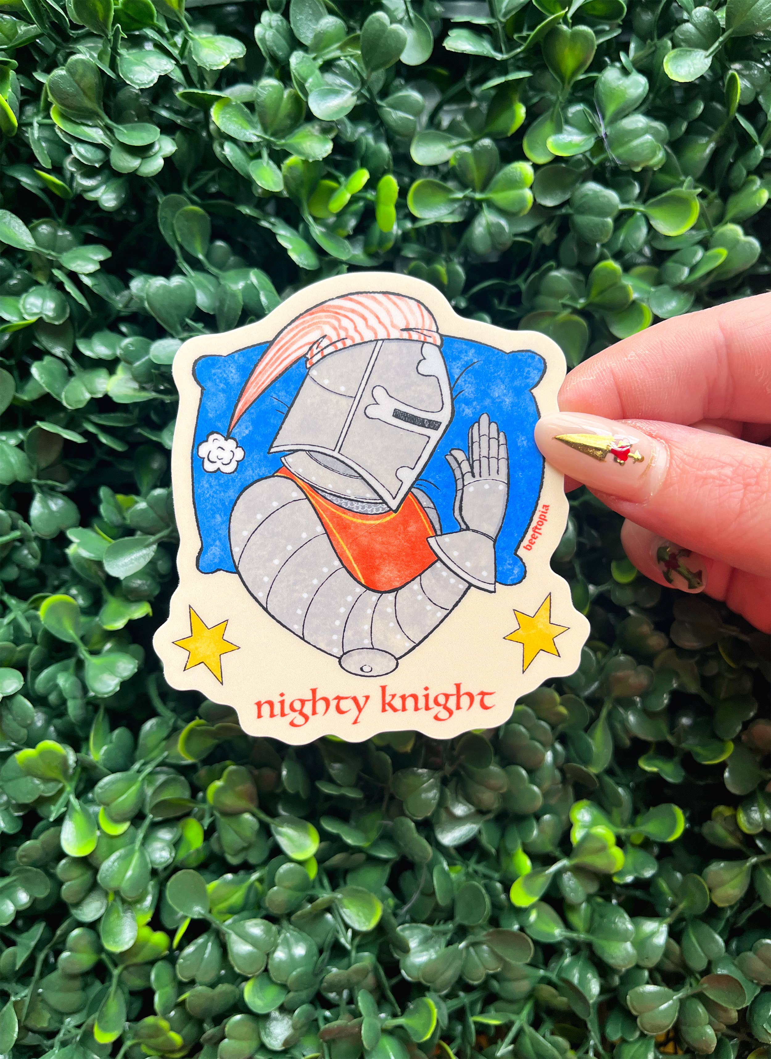 Nighty Knight Medieval Waterproof Vinyl Sticker
