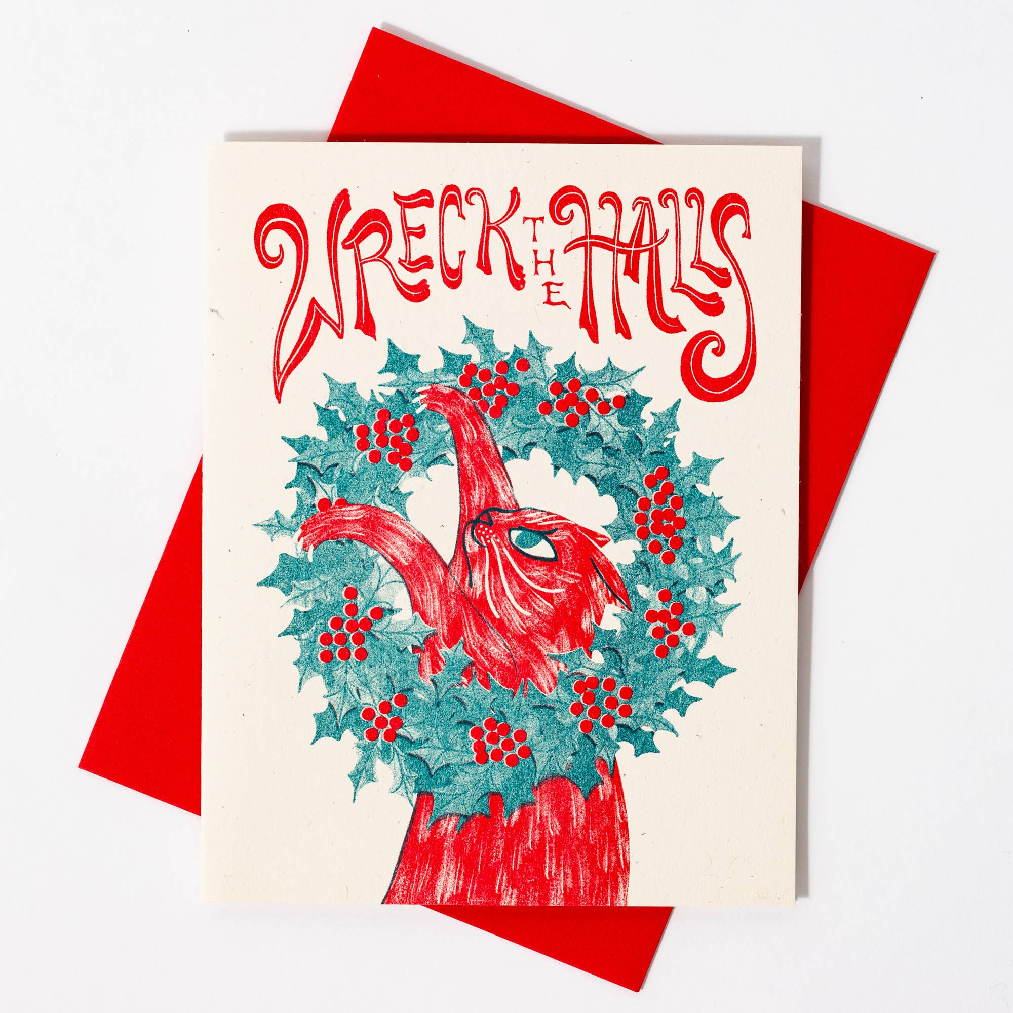Bromstad Printing Co. - Wreck the Halls - Risograph Christmas Card - VISUAL INDEX