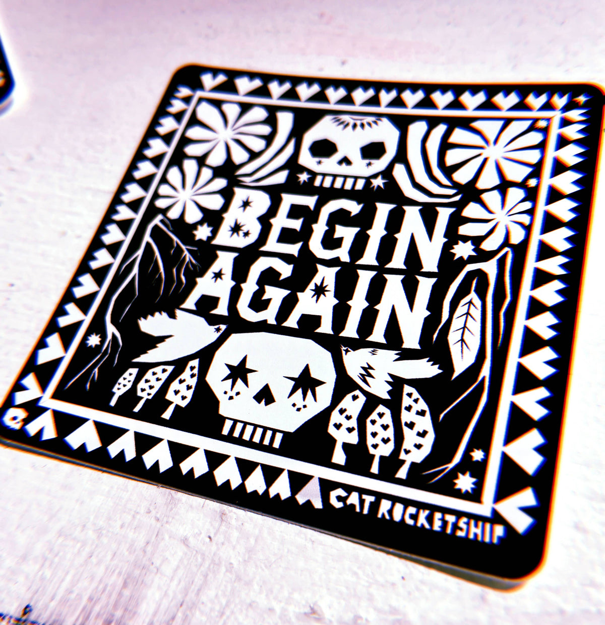 Renew & Begin Again Skull Sticker