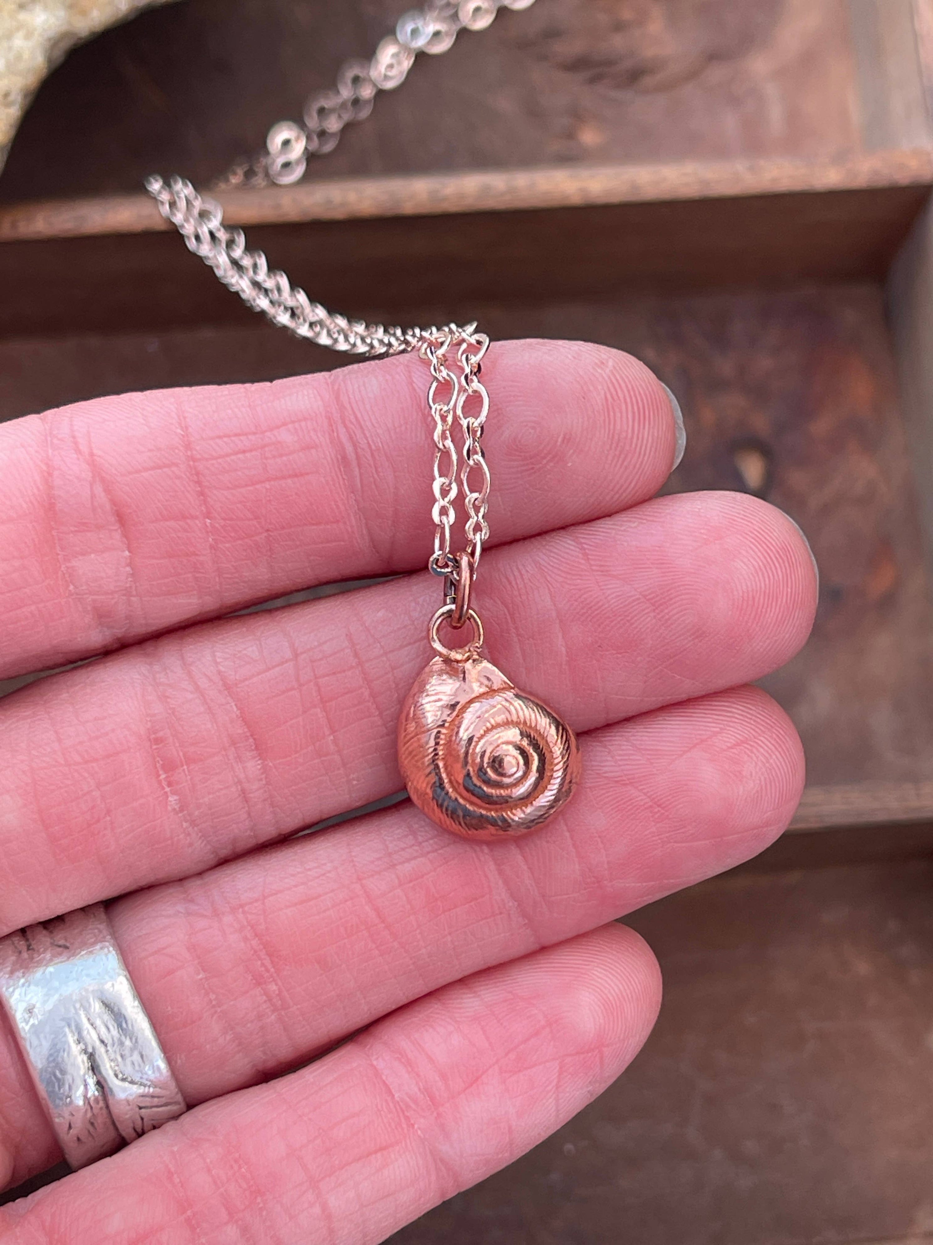 Snail Shell Necklace- Bronze