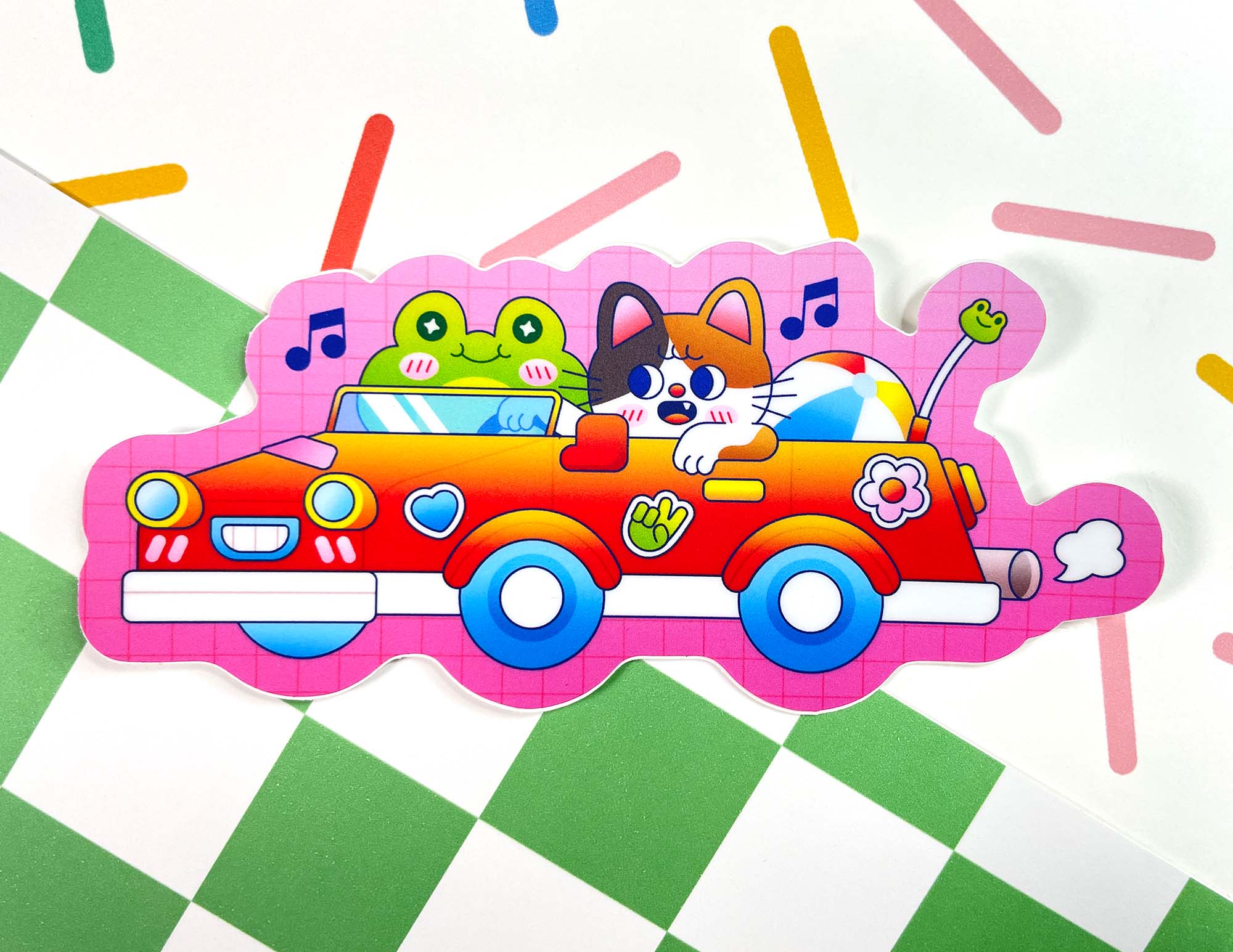 Frog Roadtrip Sticker | Frog Lover | Cute | Summer | Vinyl