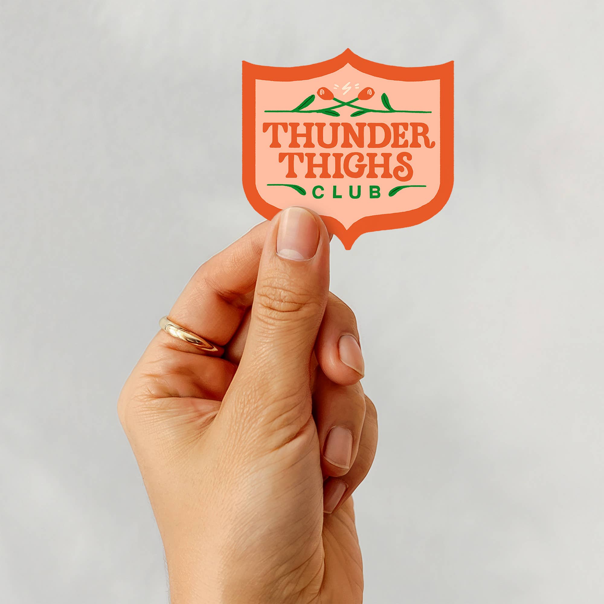 Thunder Thighs Club Sticker, Funny Body Positivity Sticker