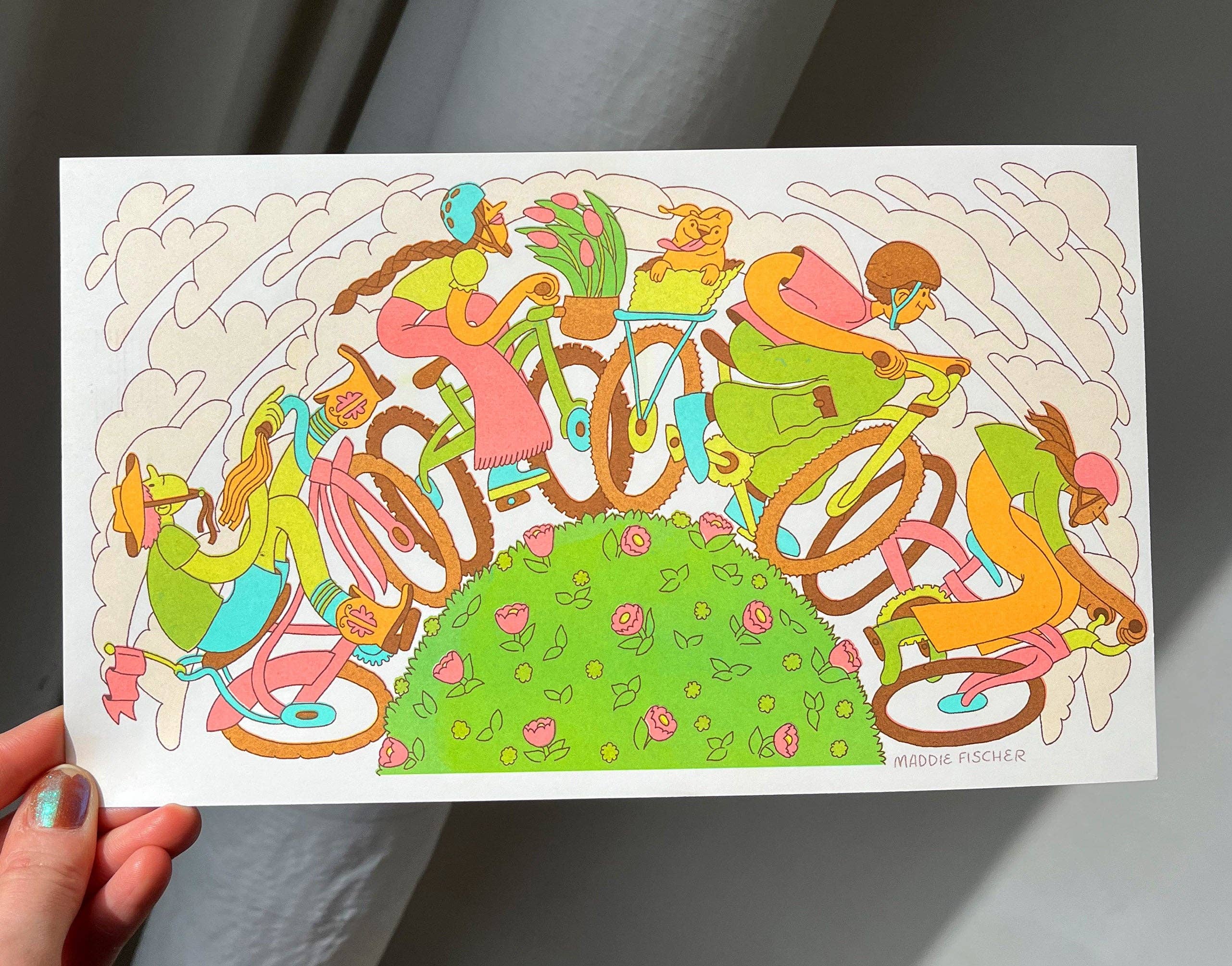 Riso Print: Bike Arc