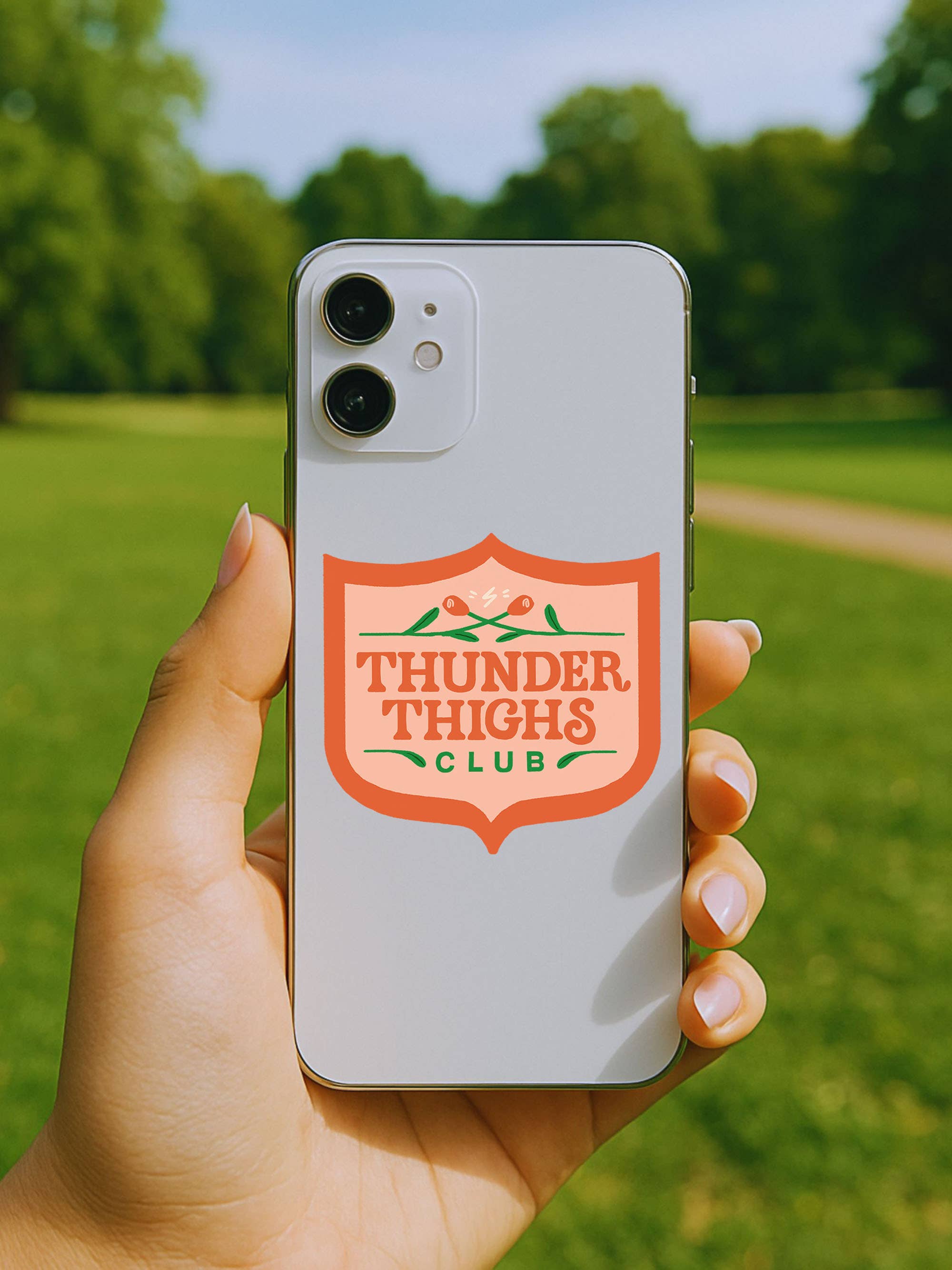 Thunder Thighs Club Sticker, Funny Body Positivity Sticker