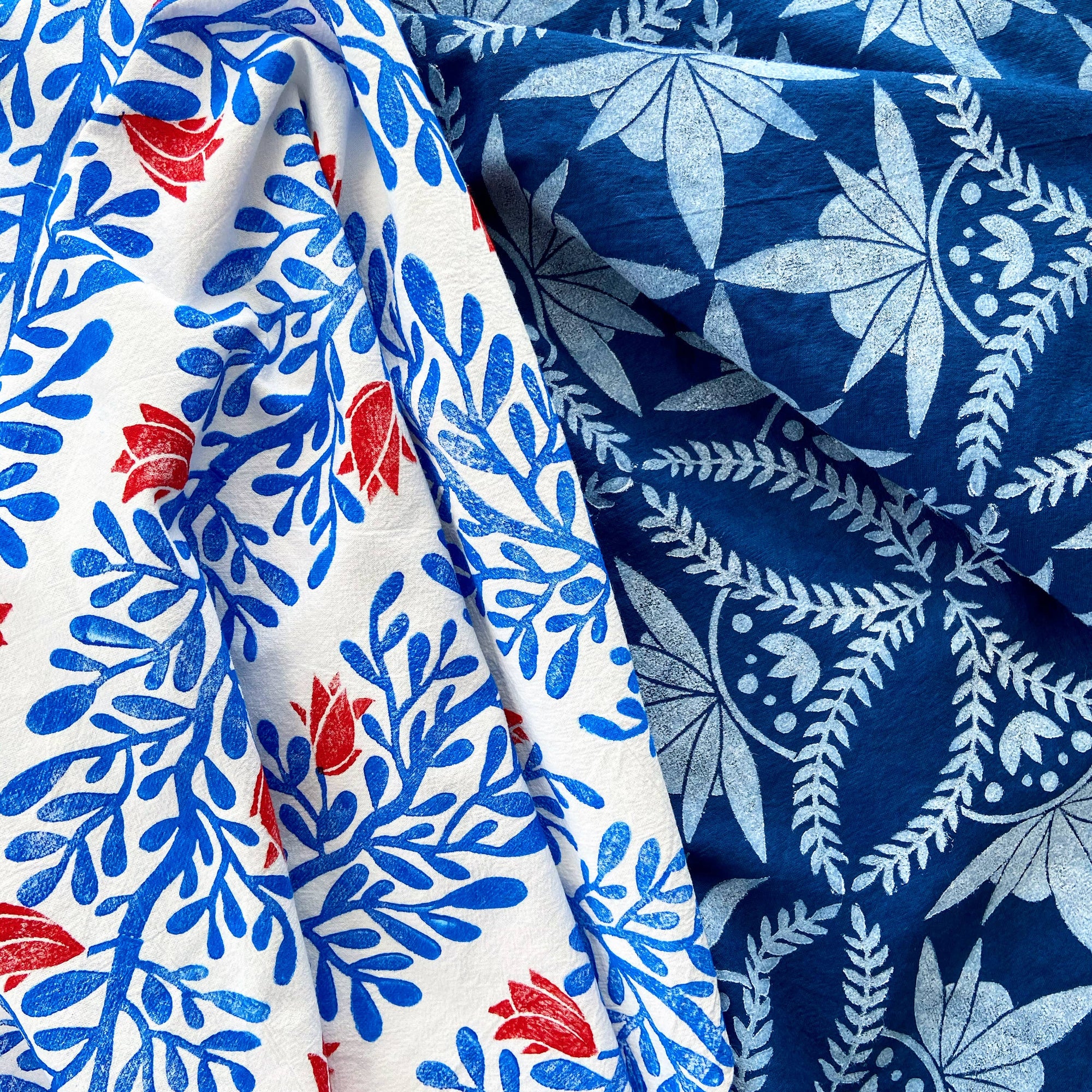 Folk Floral Tea Towel