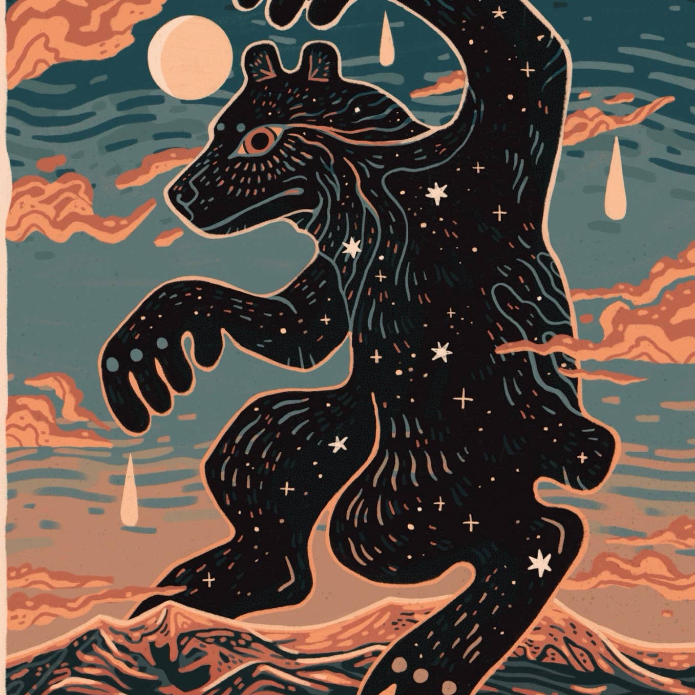 Bear Above Mountains - 8x10 Nature Wilderness Art Print