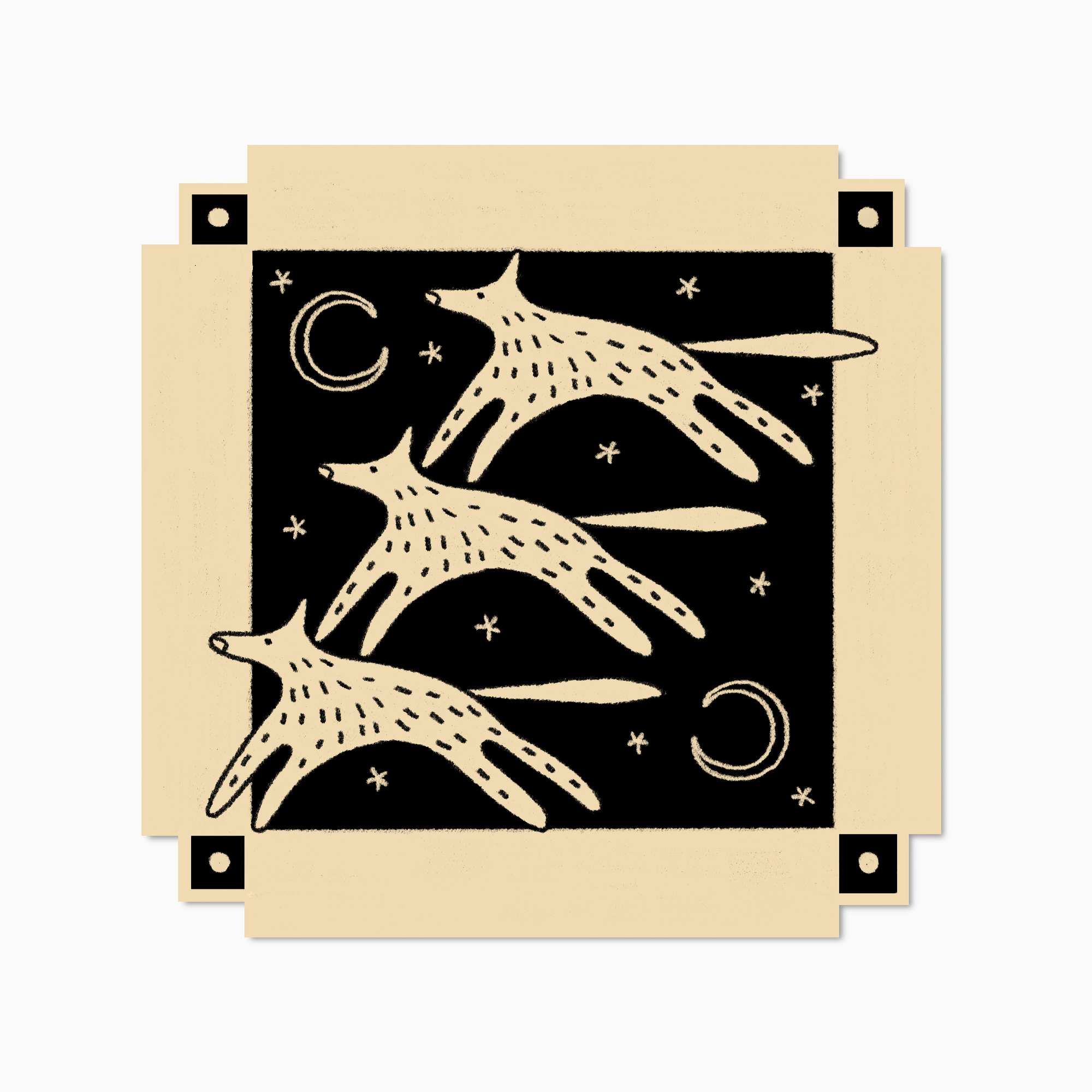 Jumping Coyotes Sticker