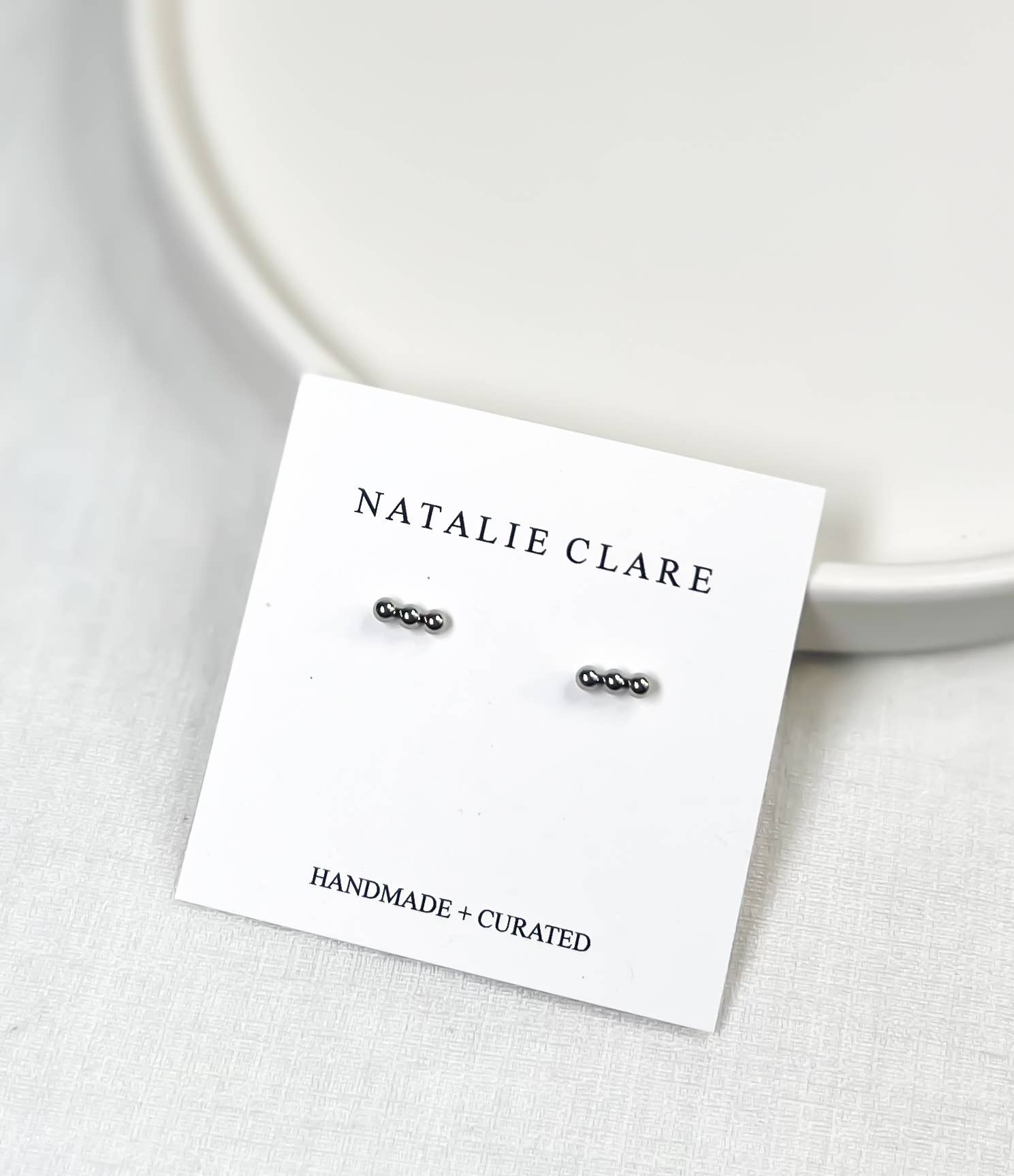 Three Bead Stud: Yellow Gold