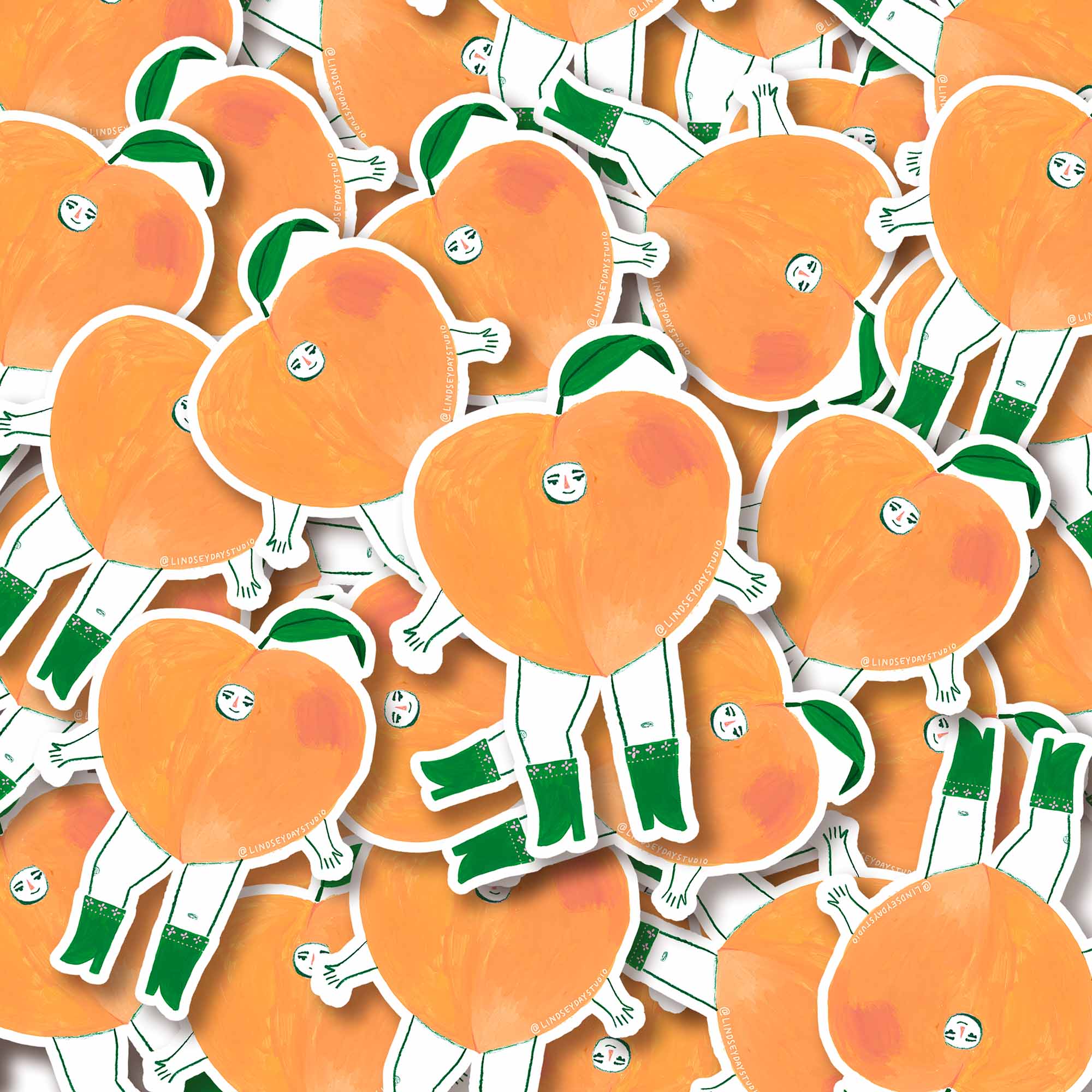 Pepper Peach Sticker, Food Sticker, Funny Sticker