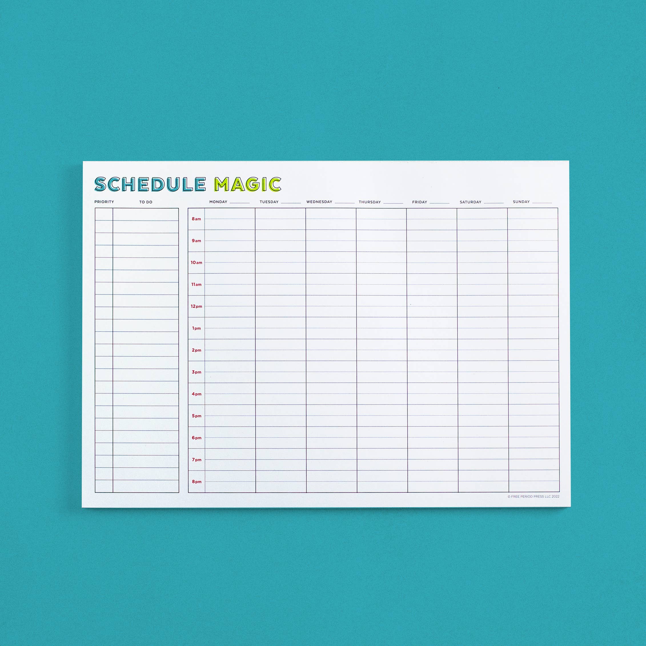 Weekly Schedule Magic To-Do List Planner Notepad