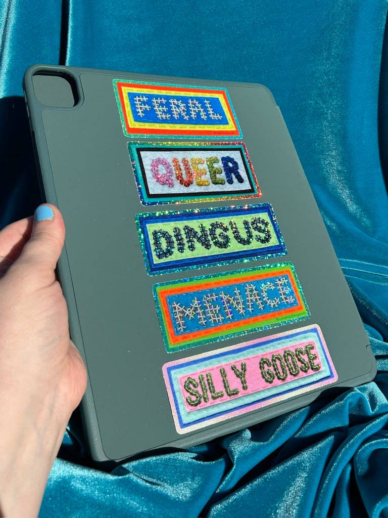 DINGUS ~ Sequin Patch Inspired Waterproof Holographic Sticker