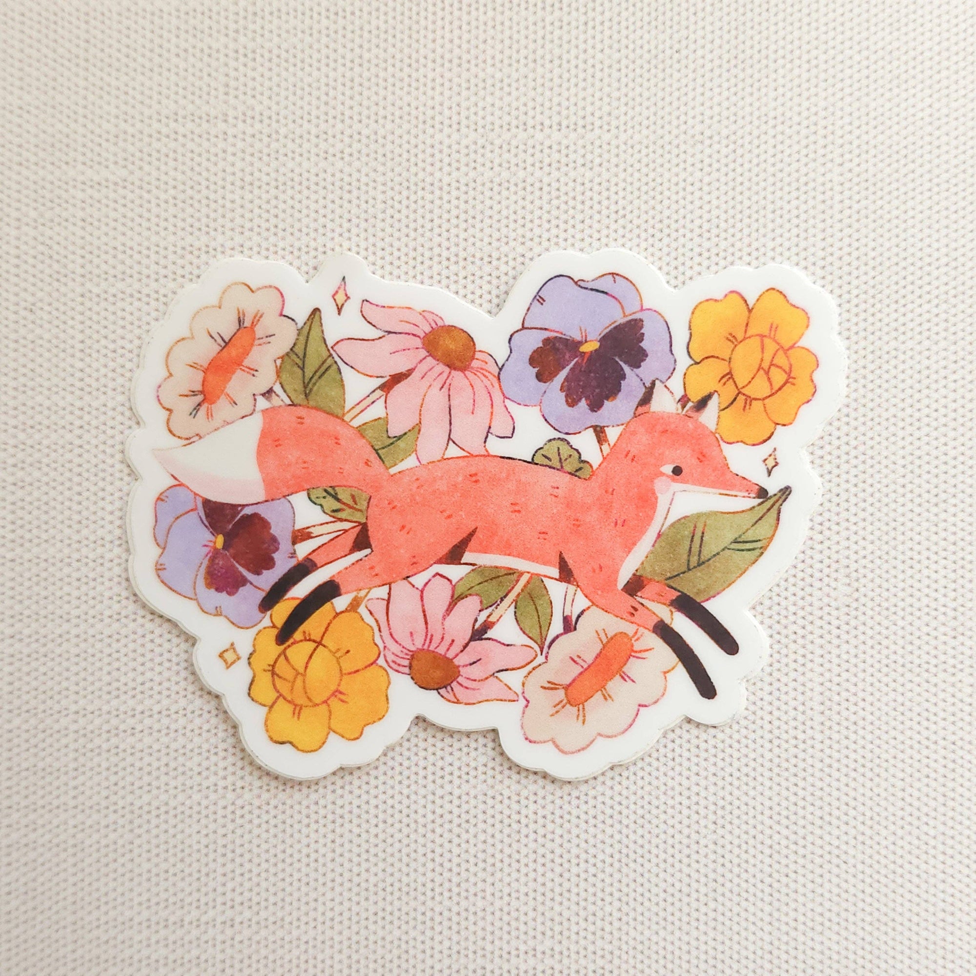 Fox in Blooms Vinyl Sticker