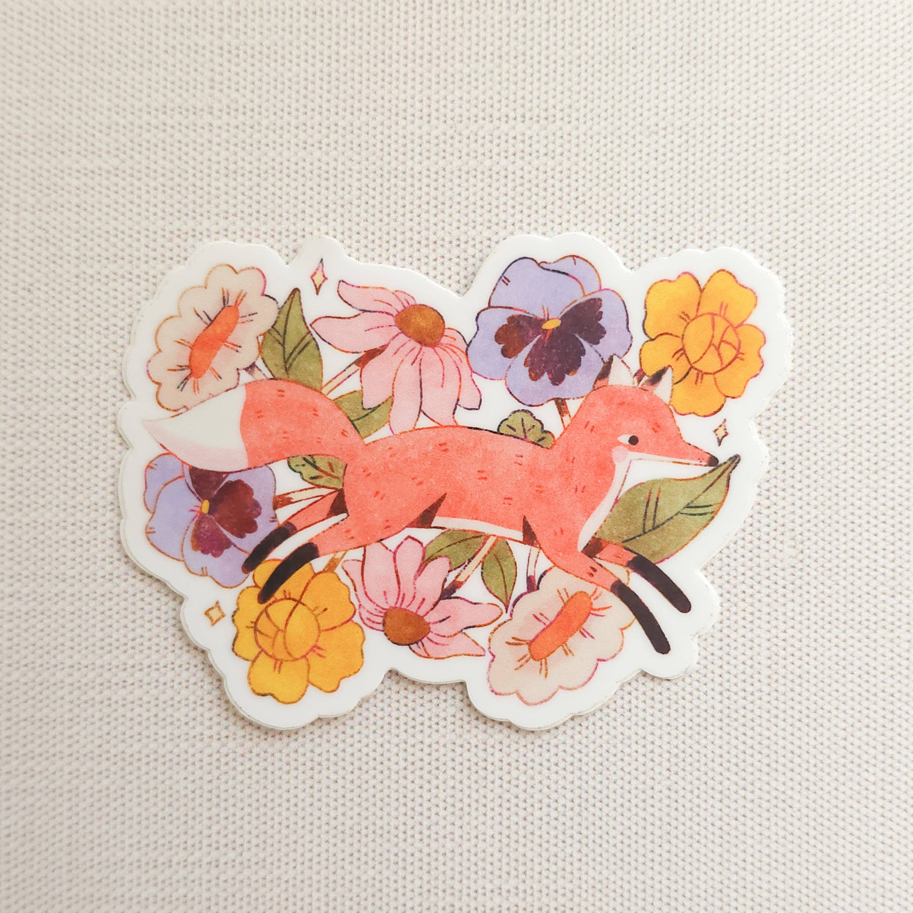 Fox in Blooms Vinyl Sticker