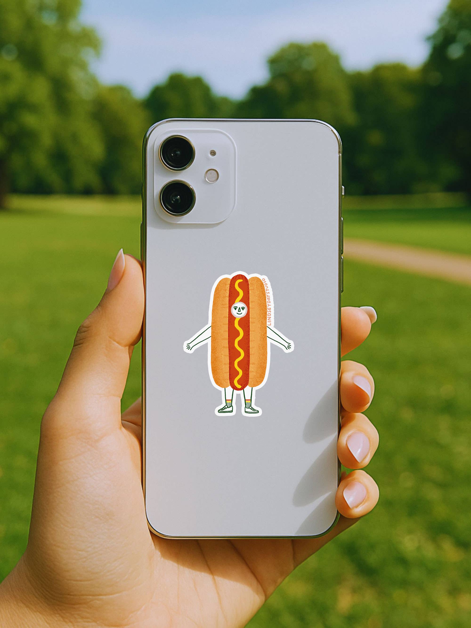 Hannah the Hot Dog Sticker, Funny Sticker, Food Sticker