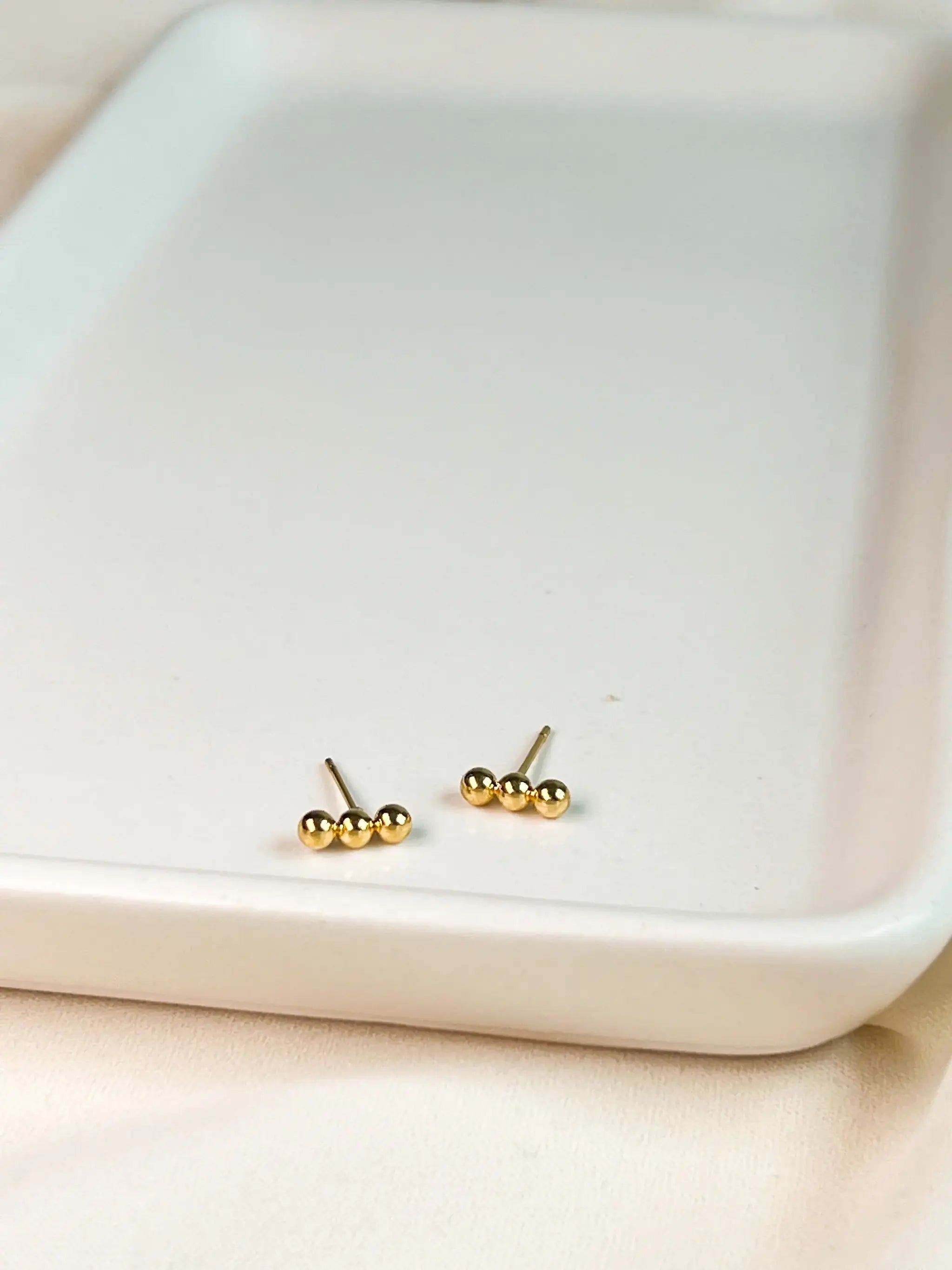 Three Bead Stud: Silver