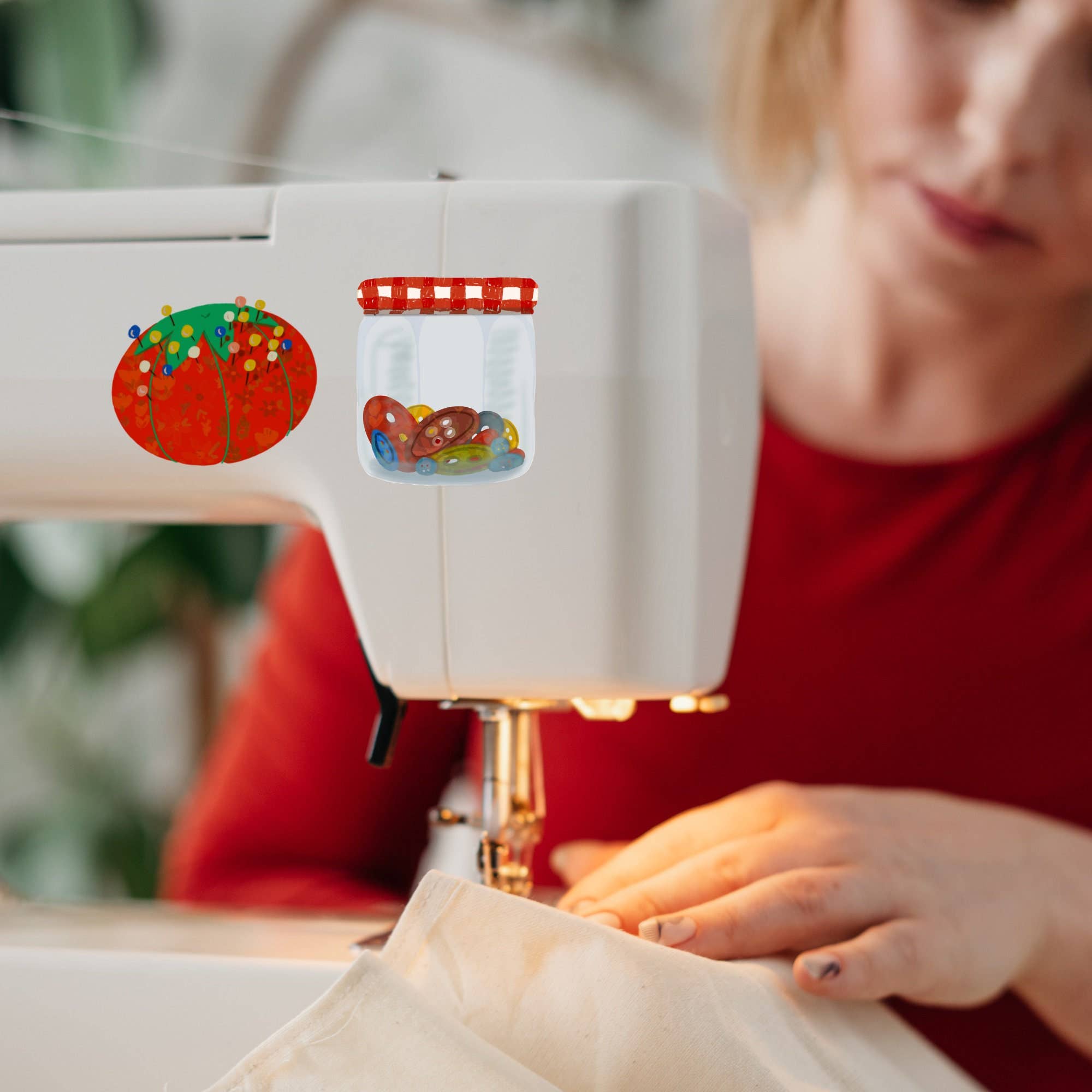 Jar Of Buttons Sticker