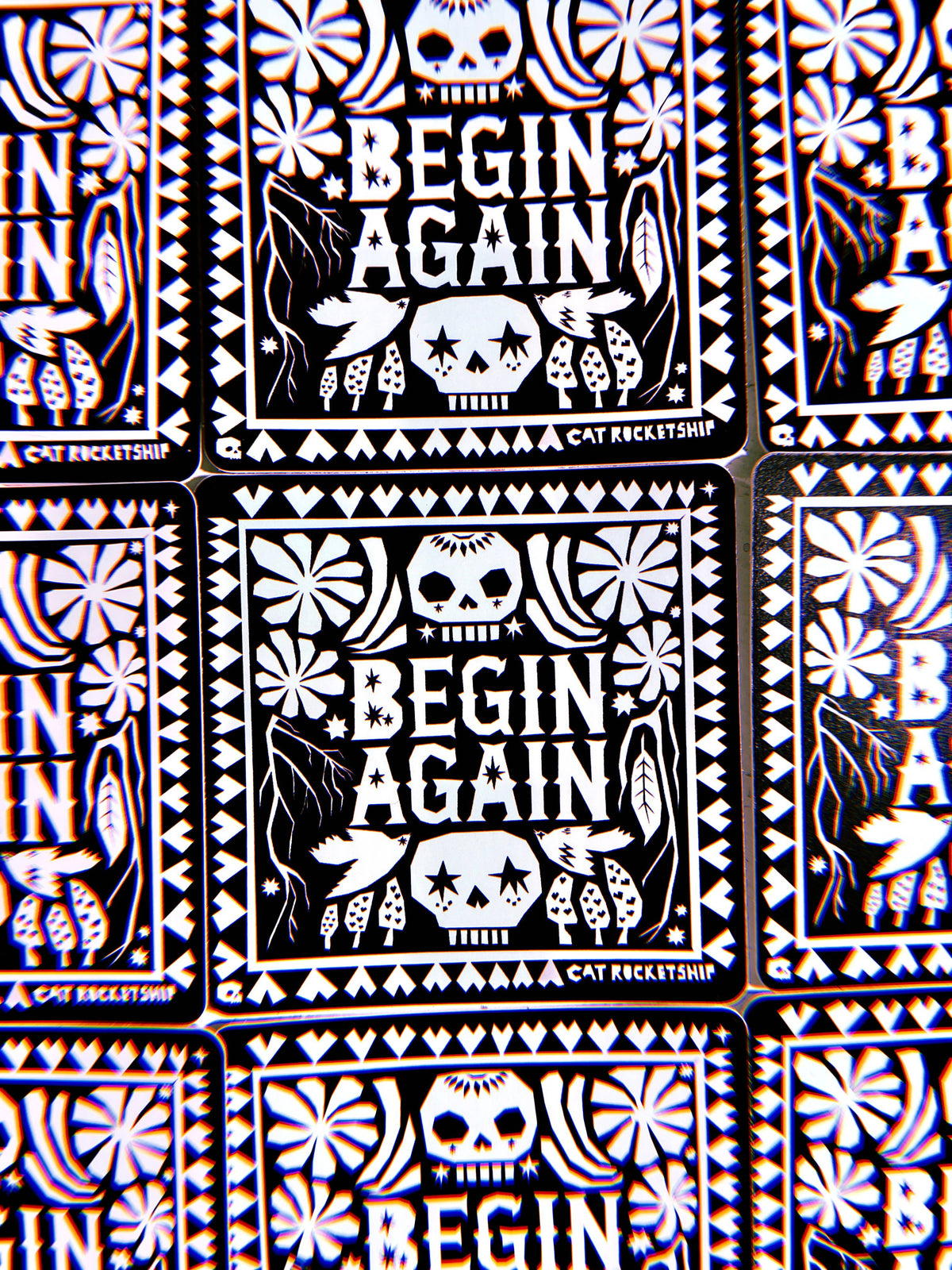 Renew & Begin Again Skull Sticker