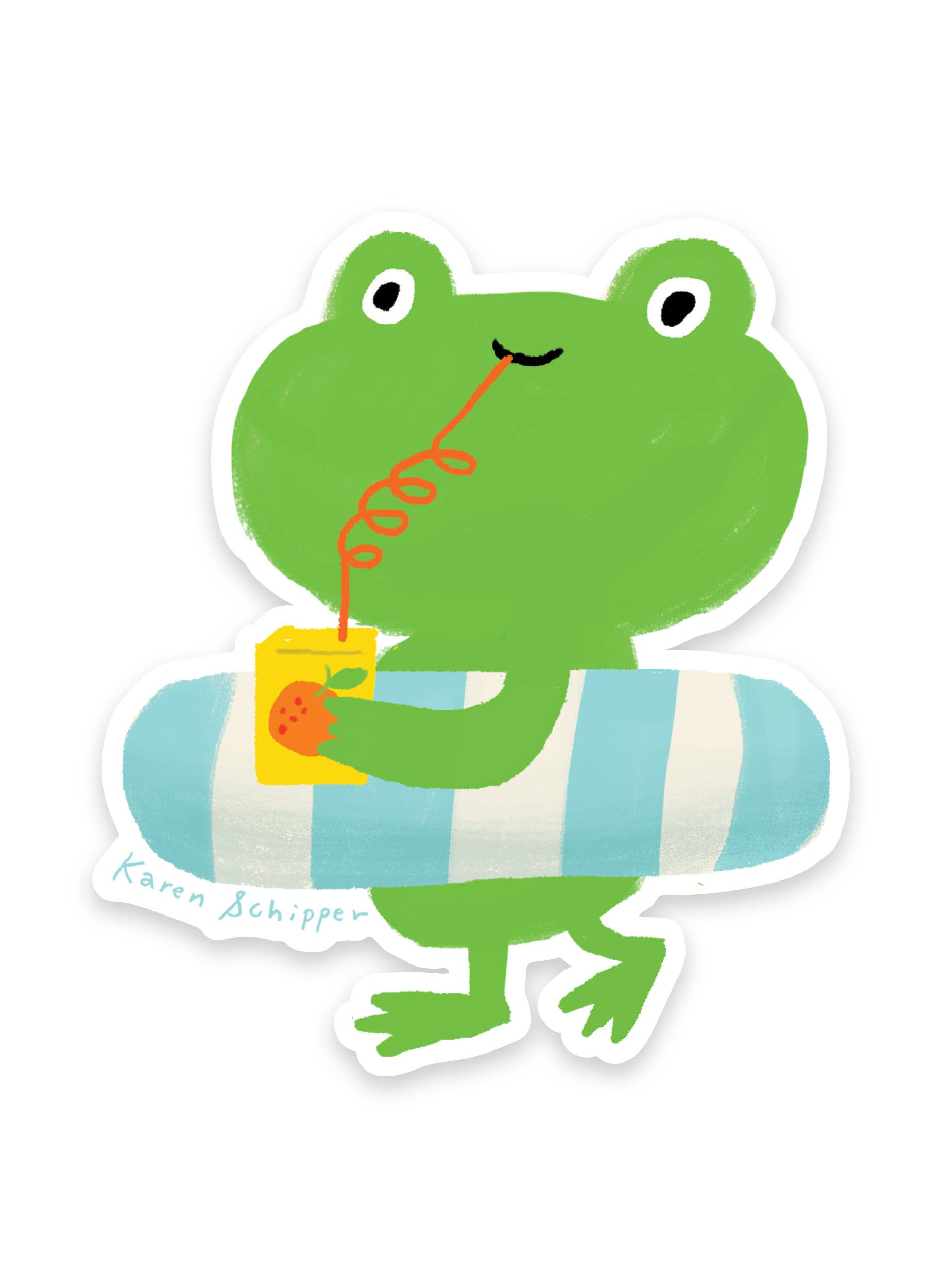 Floatie Frog Sticker - Cute Summer Frog Sticker