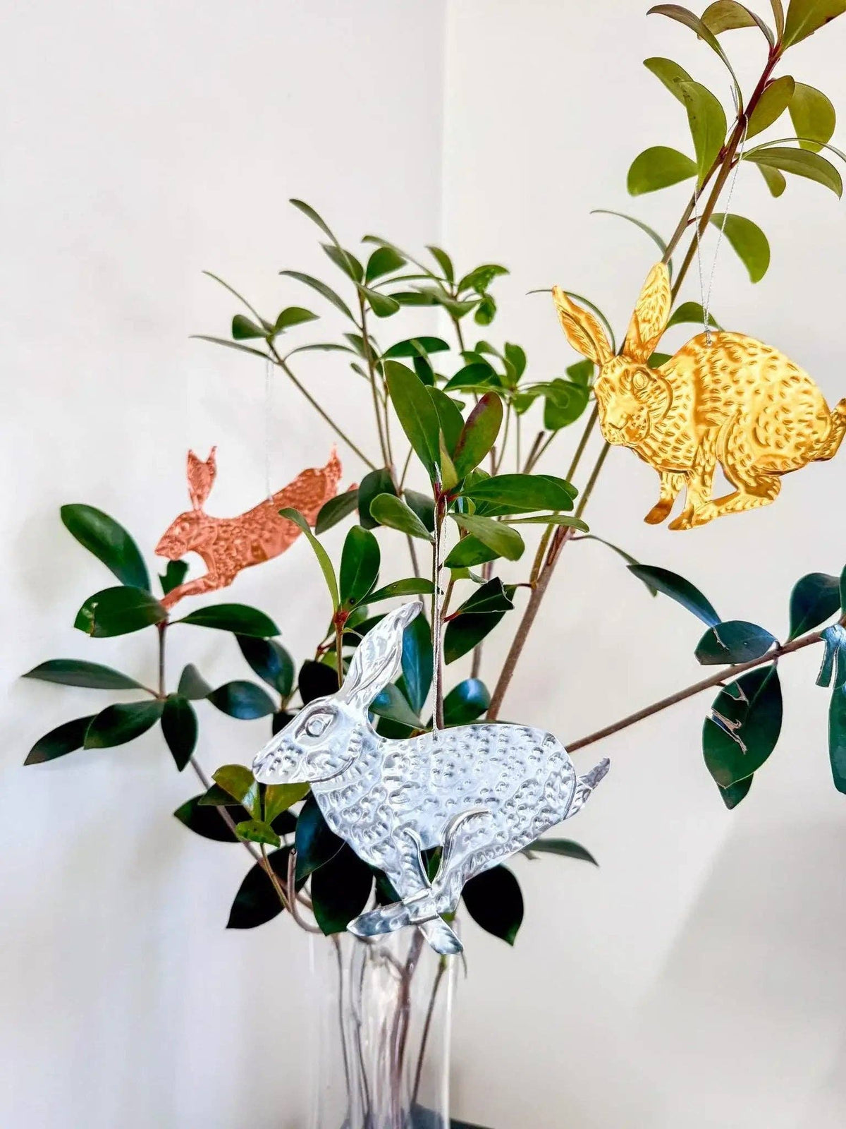 Rabbits DIY Tin Embossing Kit - DIY embossed metal foil craft kit - makes tin garland, ornaments & decorations