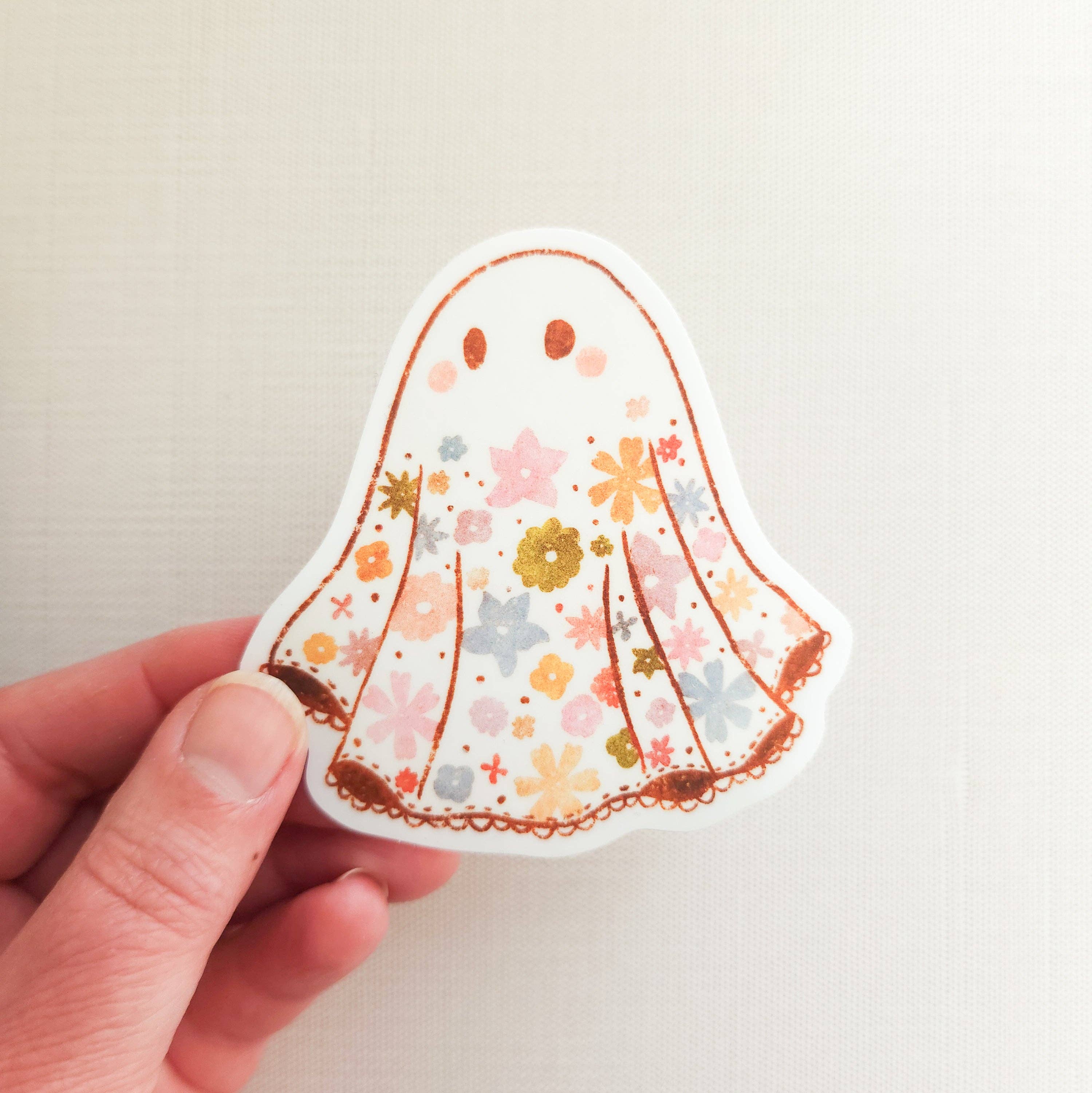 Floral Ghost Vinyl Sticker