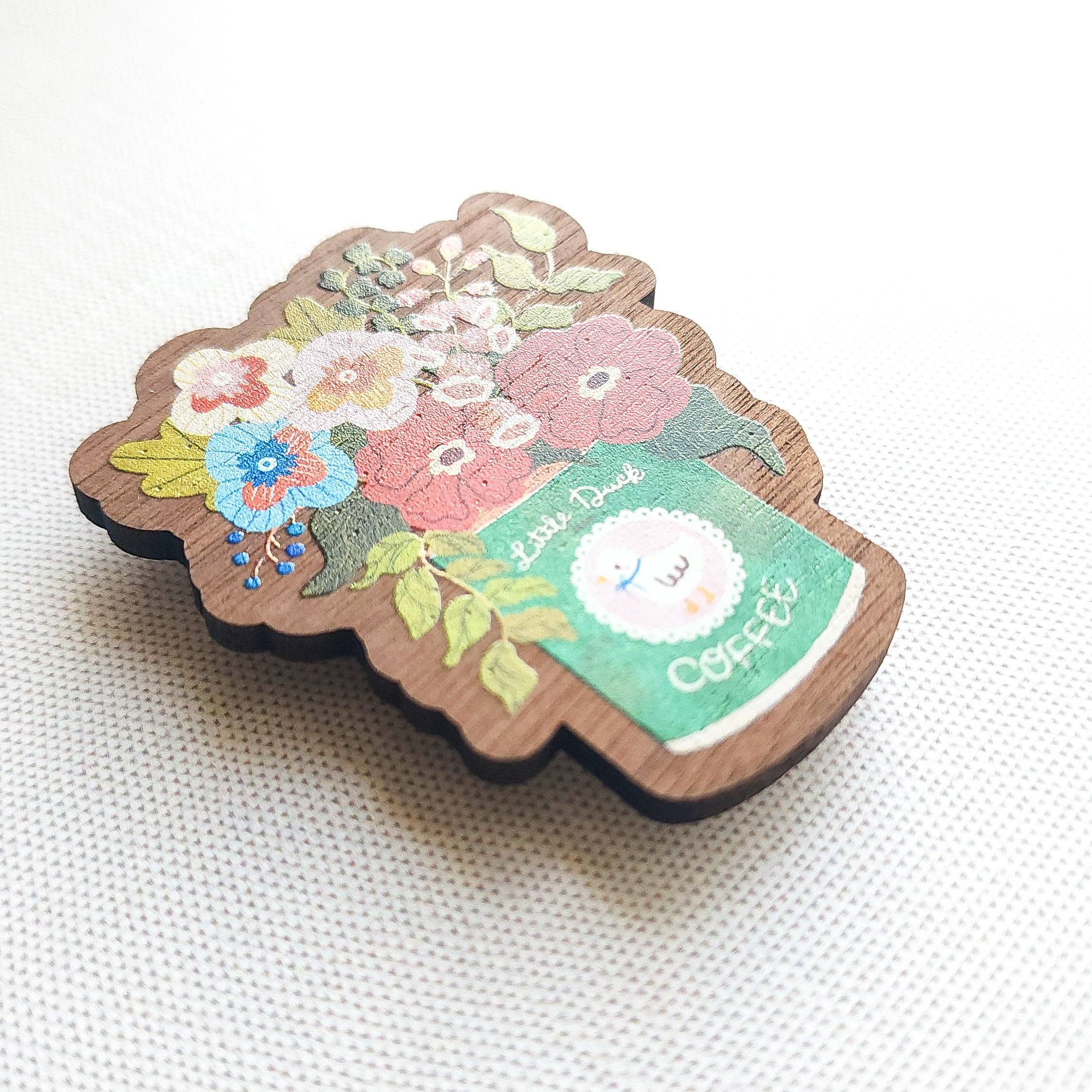 Little Duck Coffee Bouquet Refrigerator Magnet