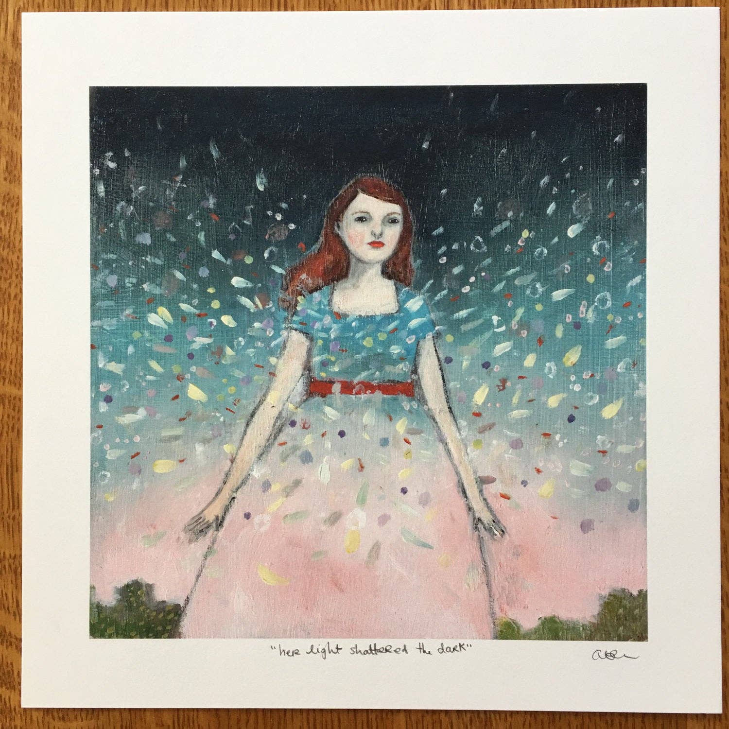 Her light shattered the dark -  print: 8 by 10