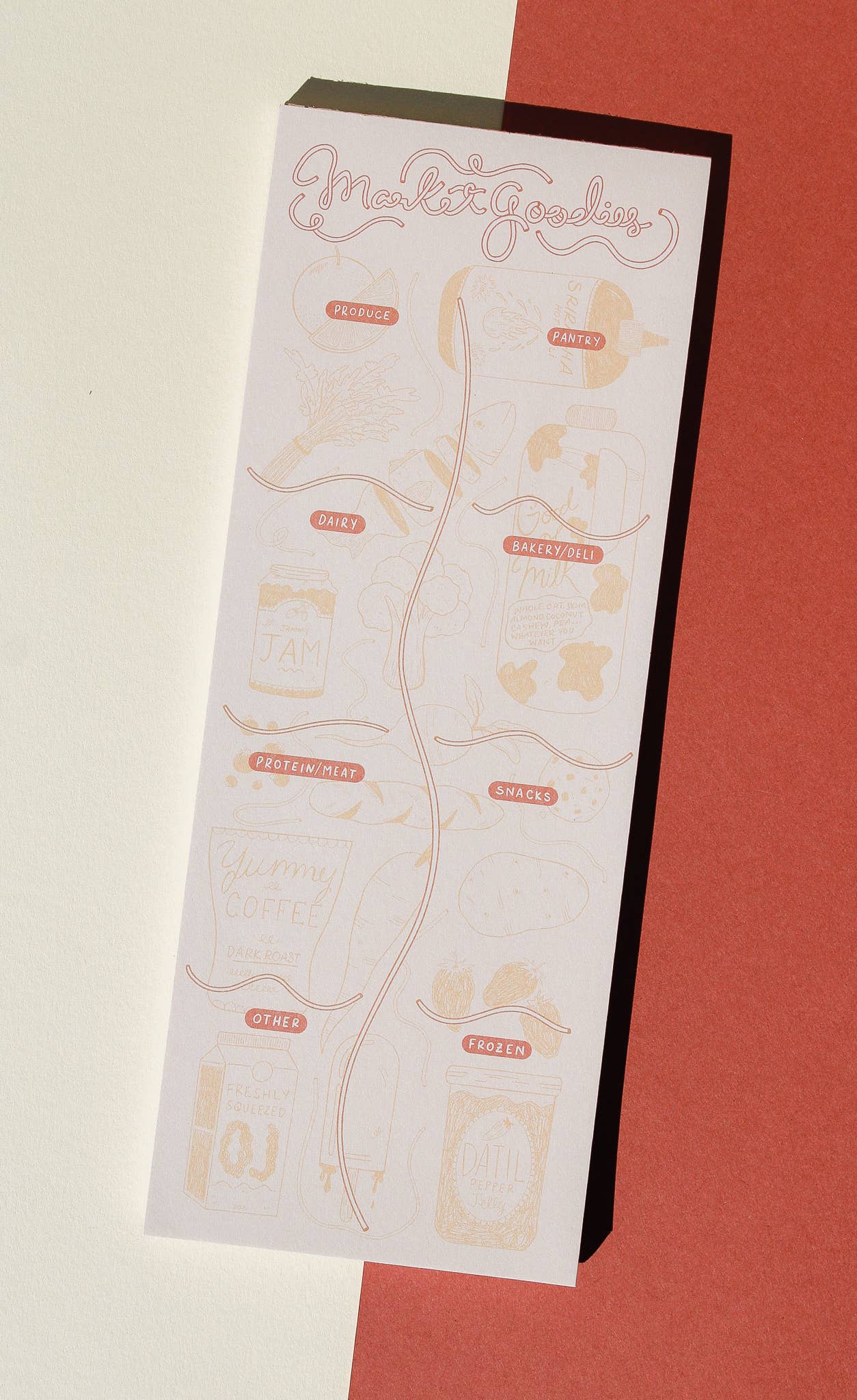 Category Grocery List Notepad