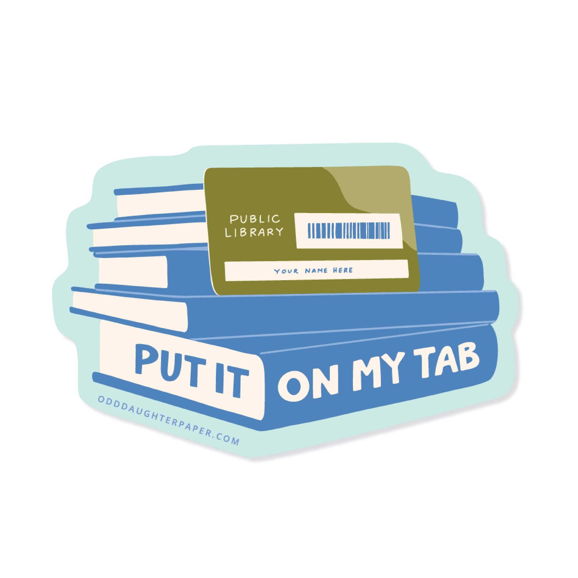 Put it on my tab - Library Books Vinyl Sticker