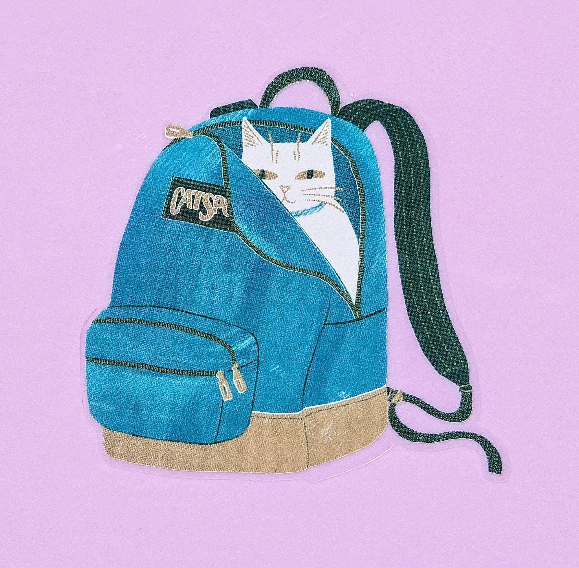 CatSport Backpack Cat- Clear Sticker