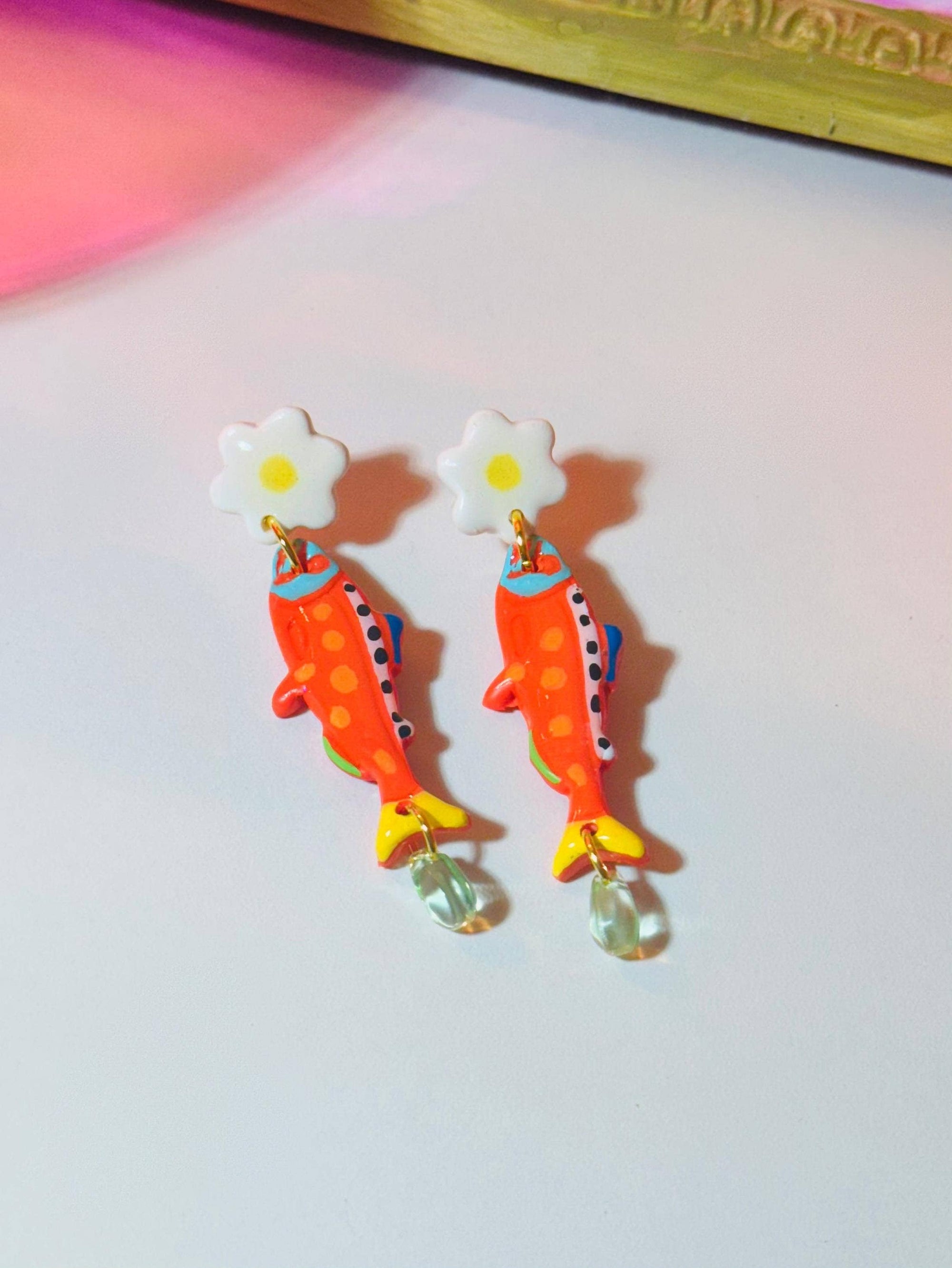 Little Fishy Fish: Orange Earrings
