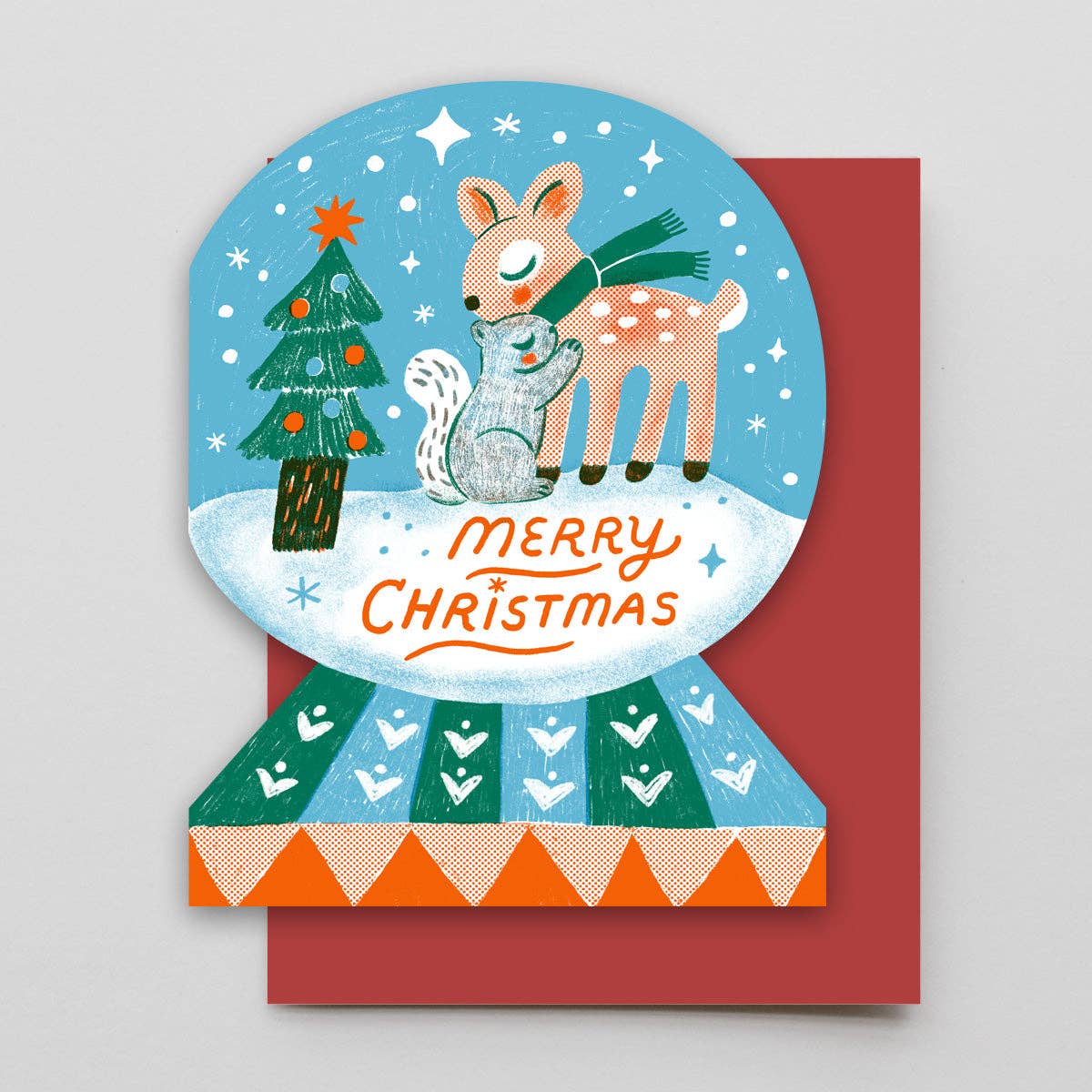 Merry Snow Globe - Red