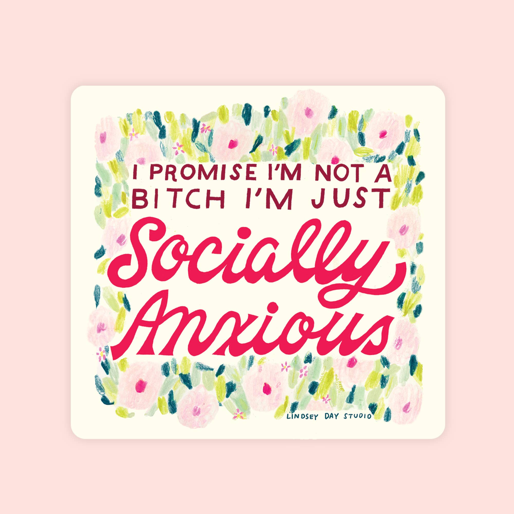 Socially Anxious Sticker, Funny Sticker, Anxiety Sticker