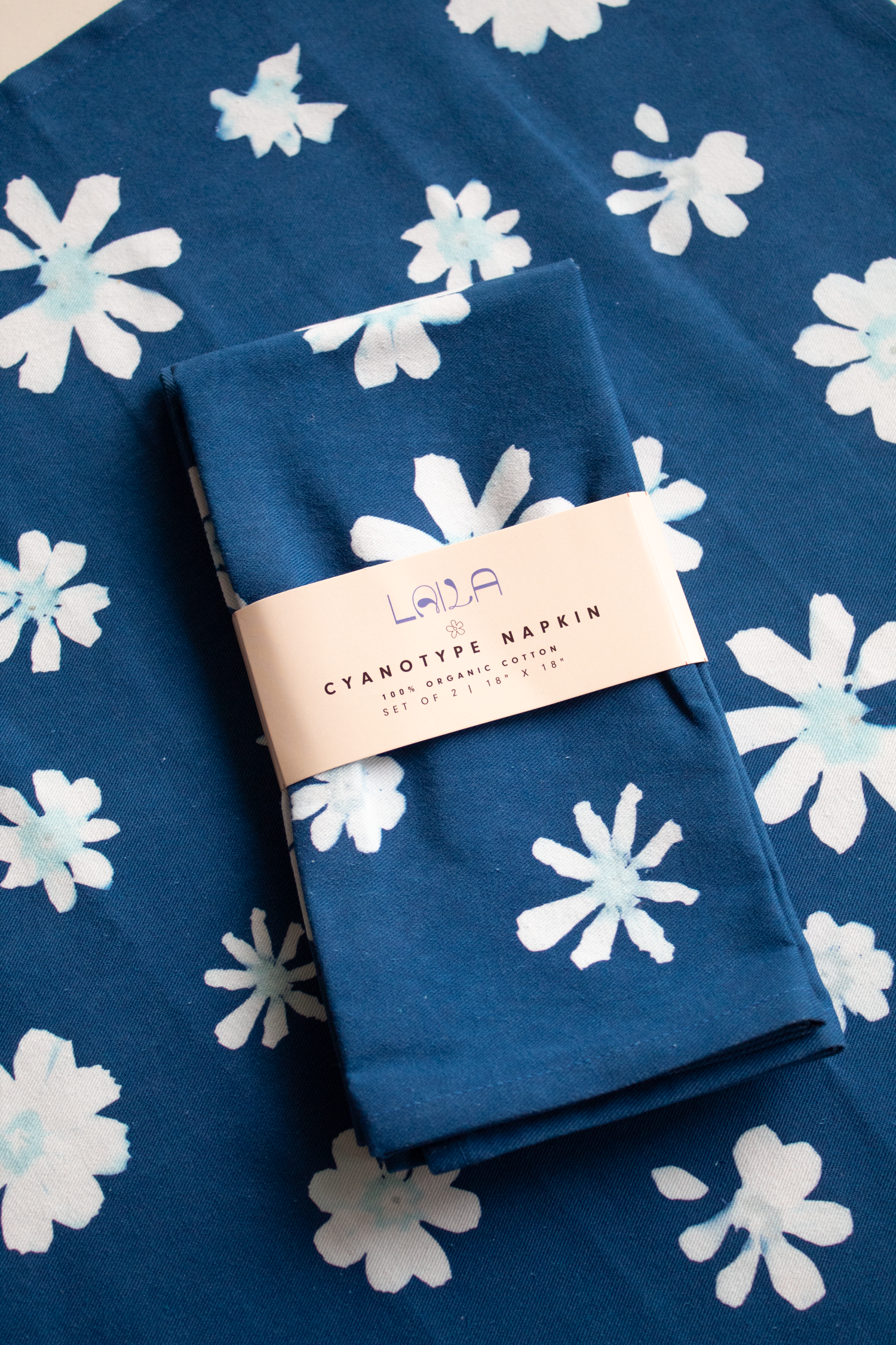 Cyanotype Flower Napkin Set