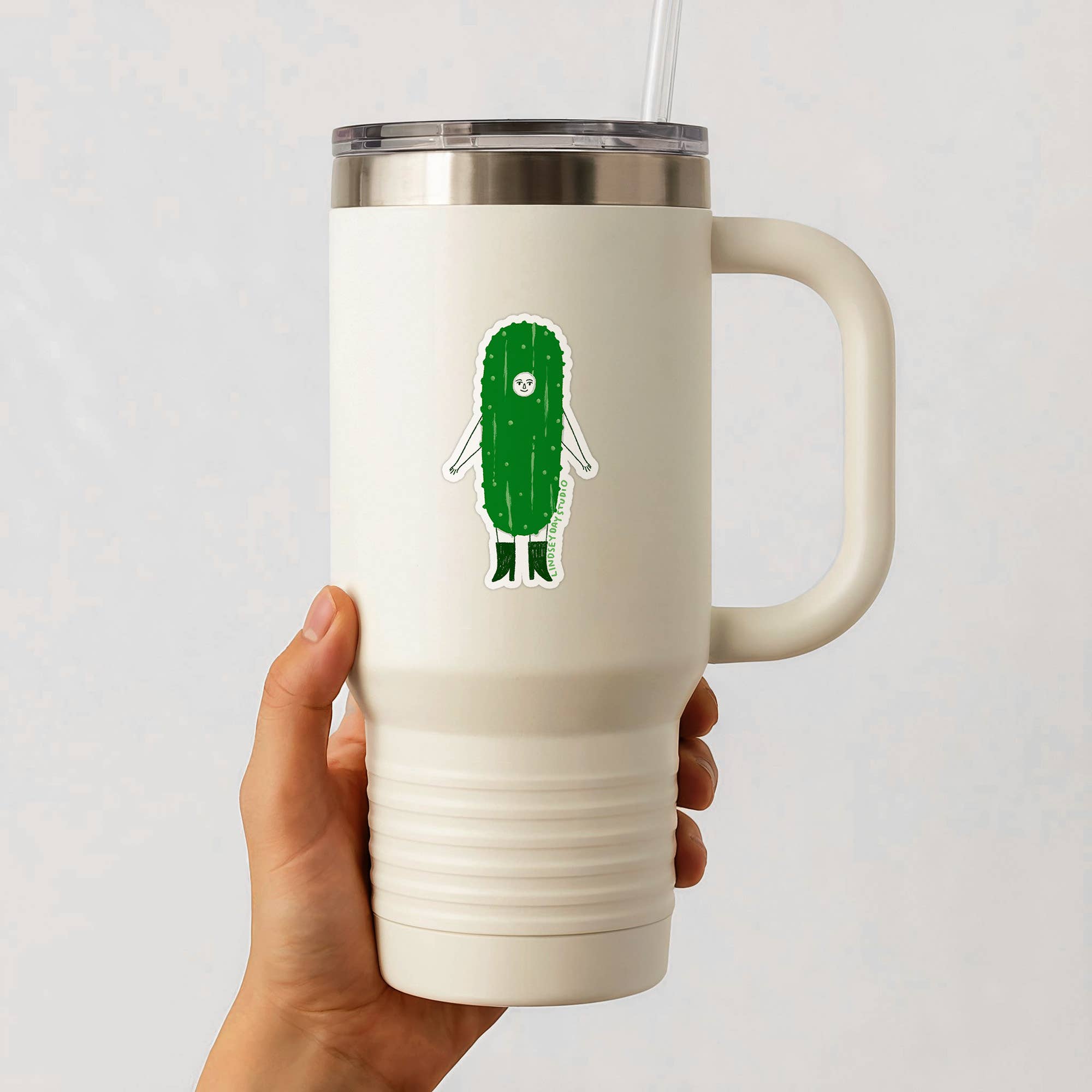 Pickle Girl Sticker, Food Sticker, Funny Sticker