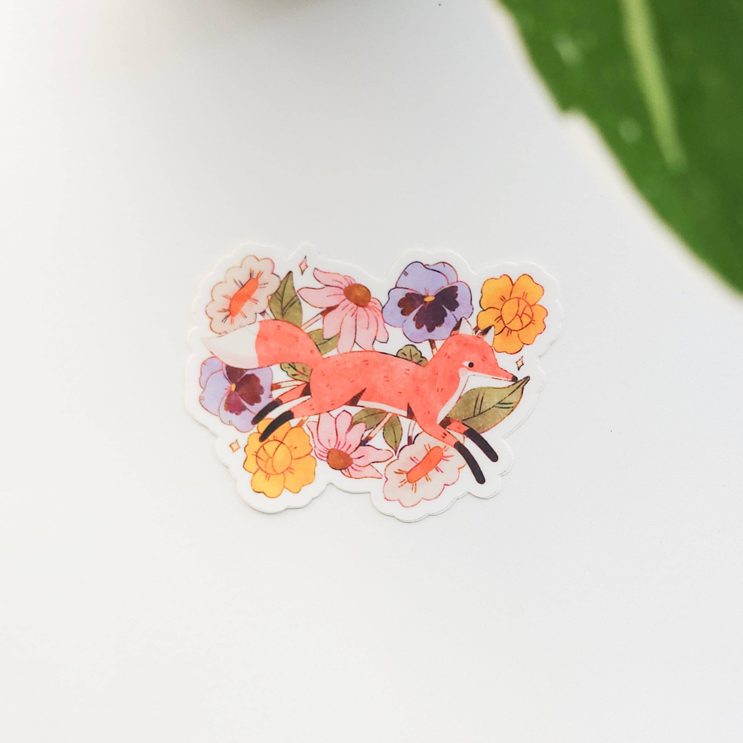 Fox in Blooms Vinyl Sticker